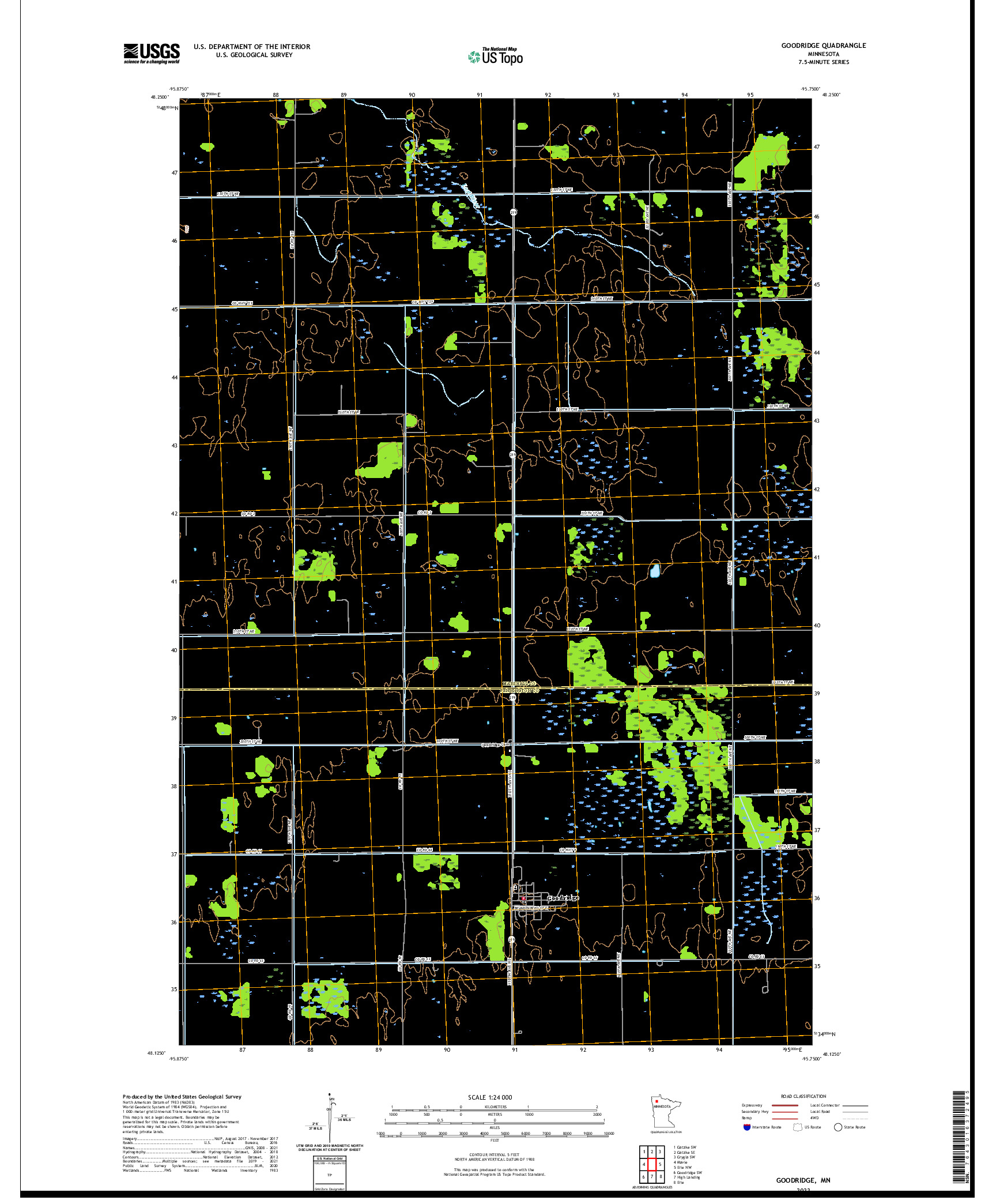 US TOPO 7.5-MINUTE MAP FOR GOODRIDGE, MN