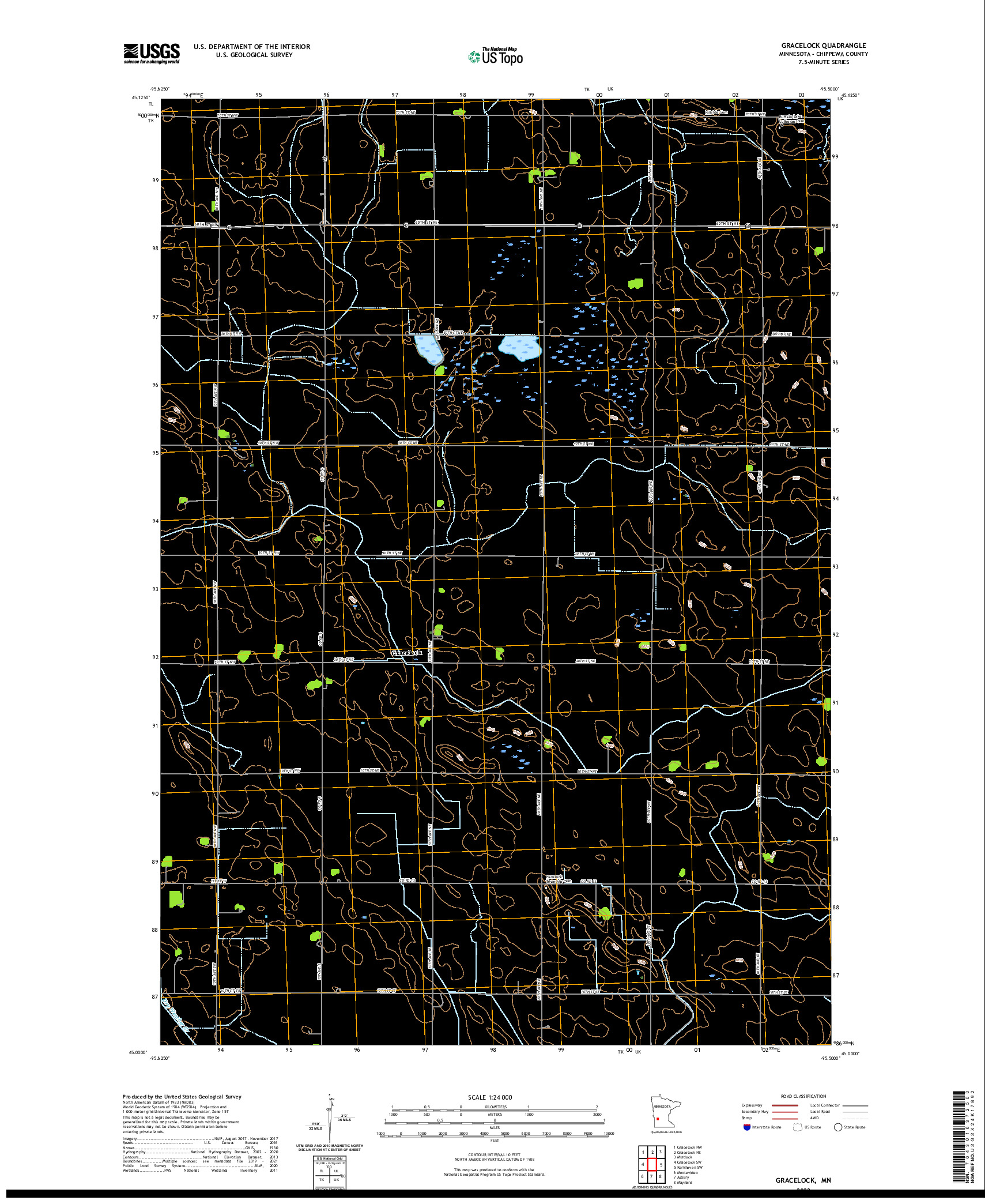 US TOPO 7.5-MINUTE MAP FOR GRACELOCK, MN