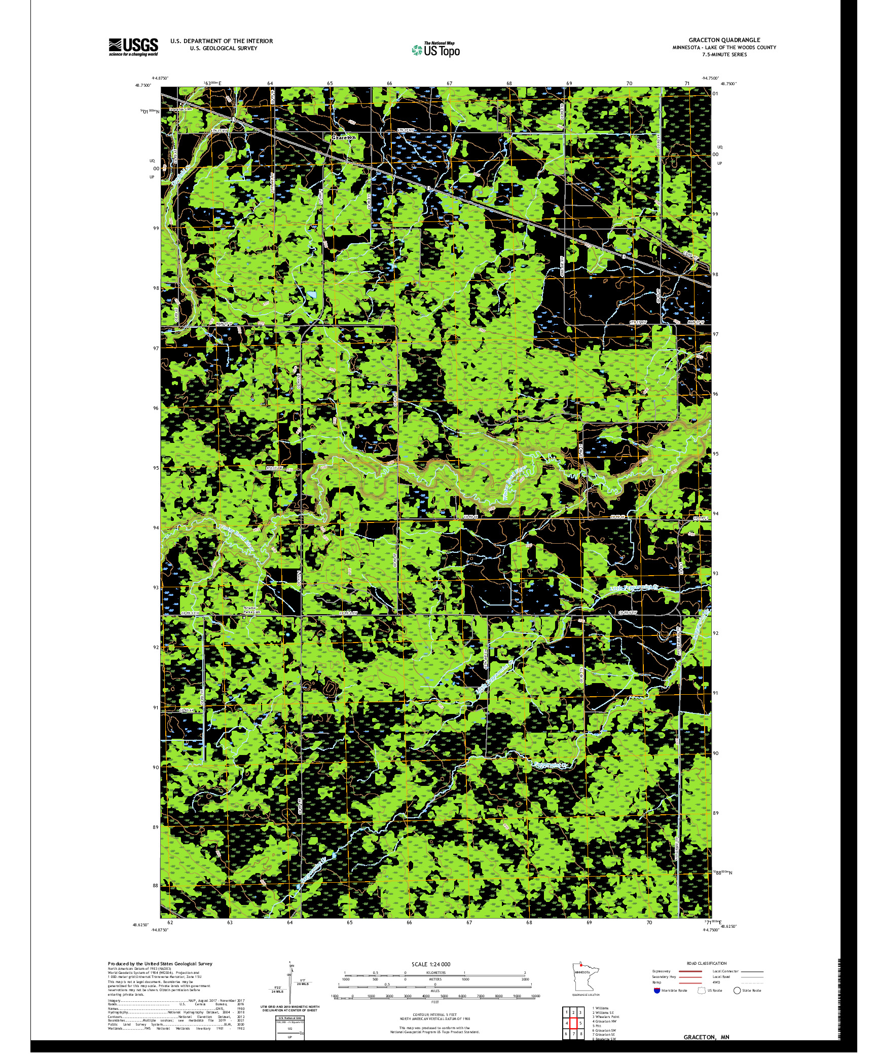 US TOPO 7.5-MINUTE MAP FOR GRACETON, MN