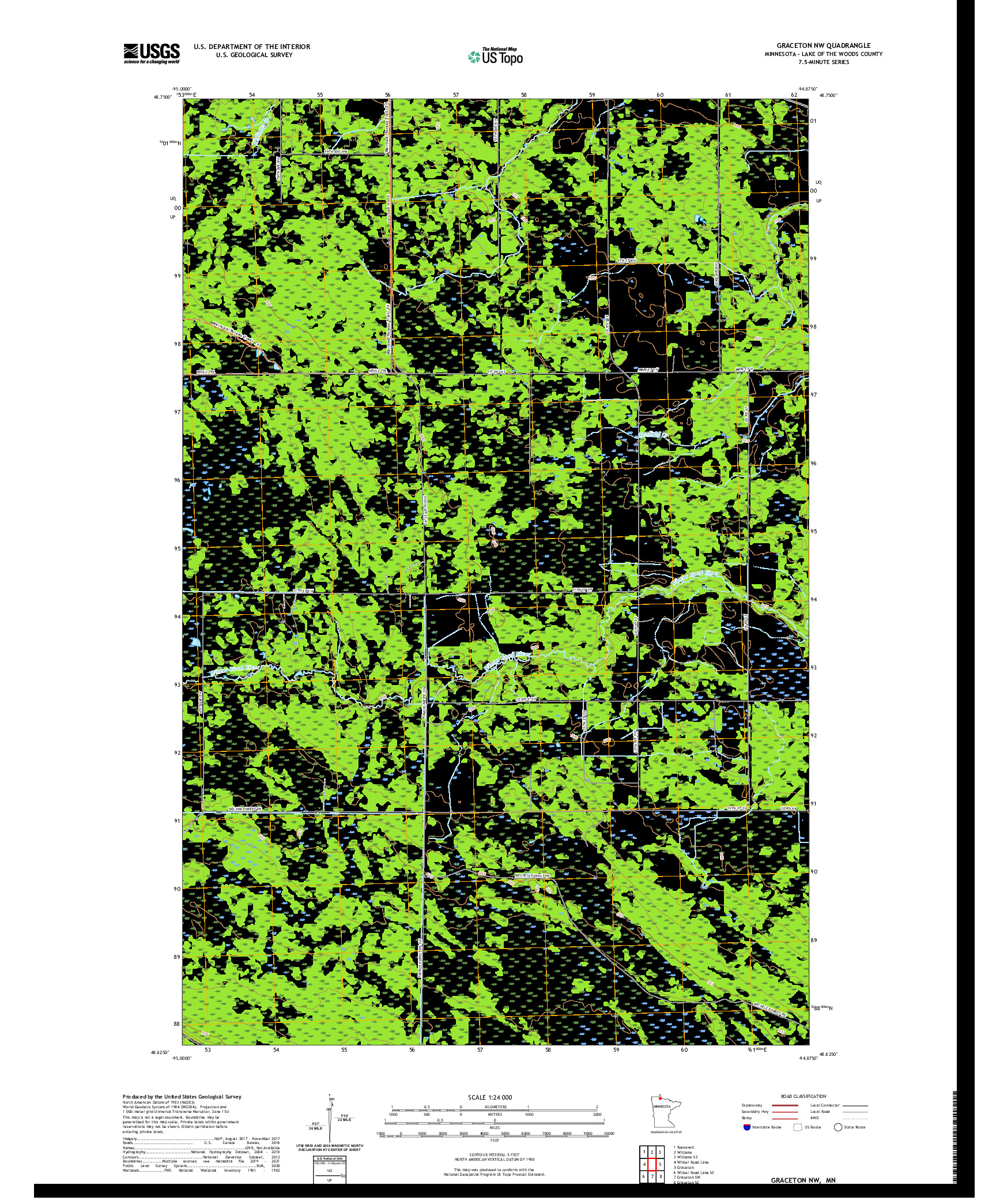 US TOPO 7.5-MINUTE MAP FOR GRACETON NW, MN