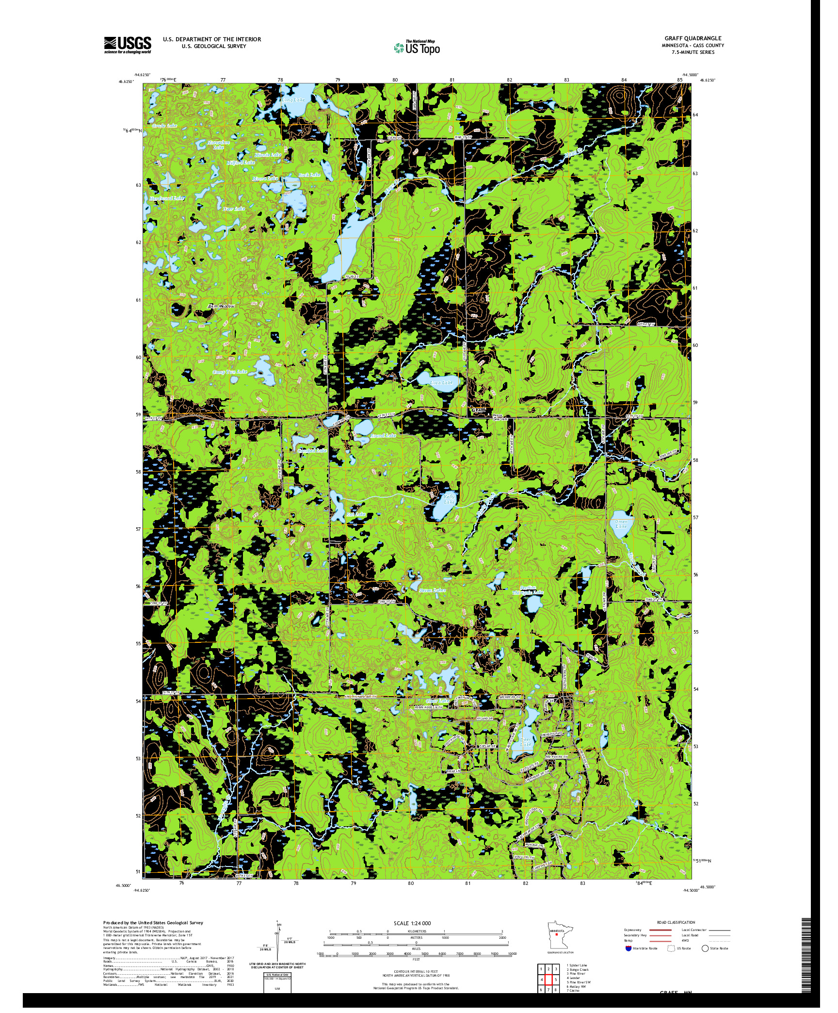 US TOPO 7.5-MINUTE MAP FOR GRAFF, MN