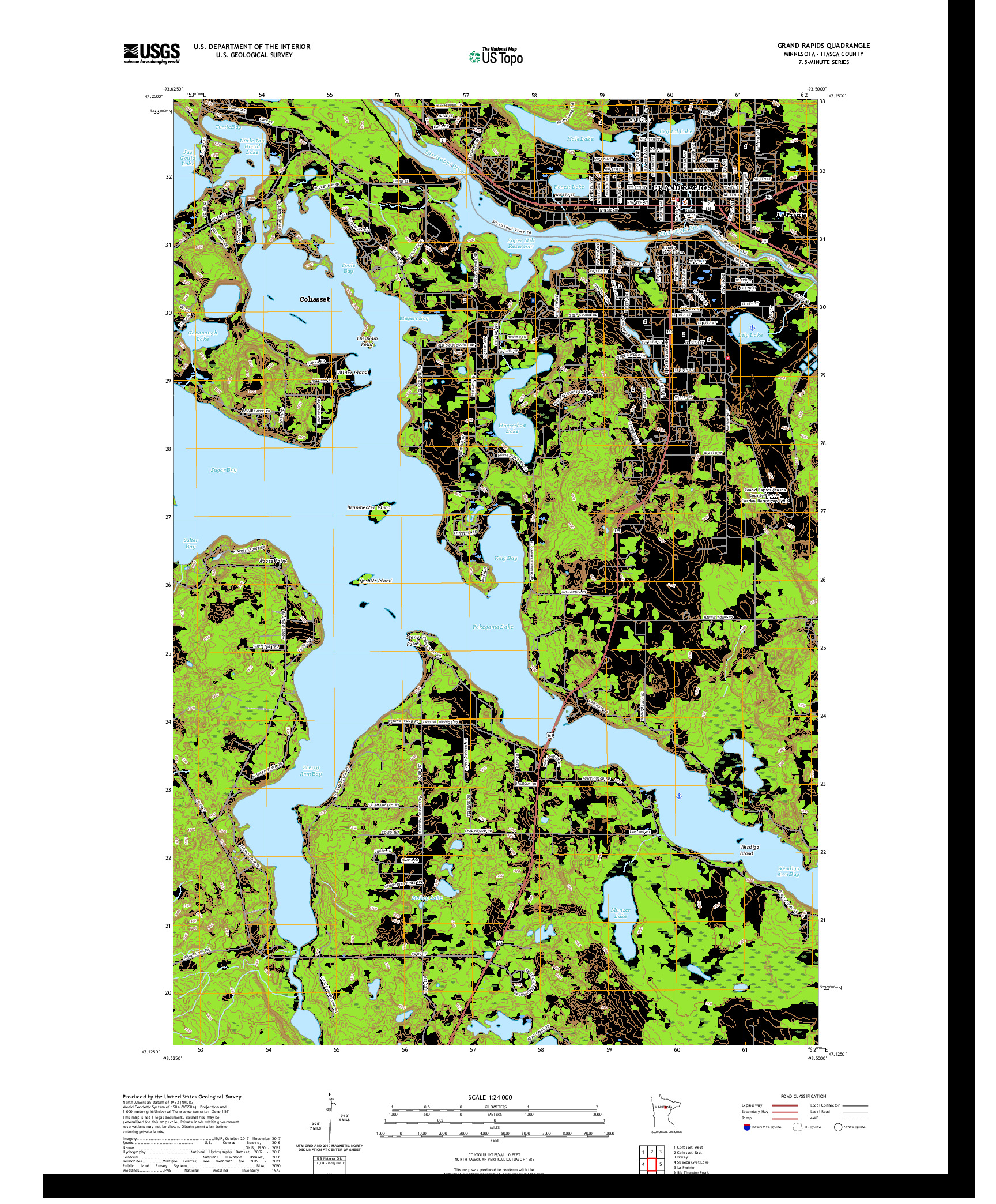 US TOPO 7.5-MINUTE MAP FOR GRAND RAPIDS, MN