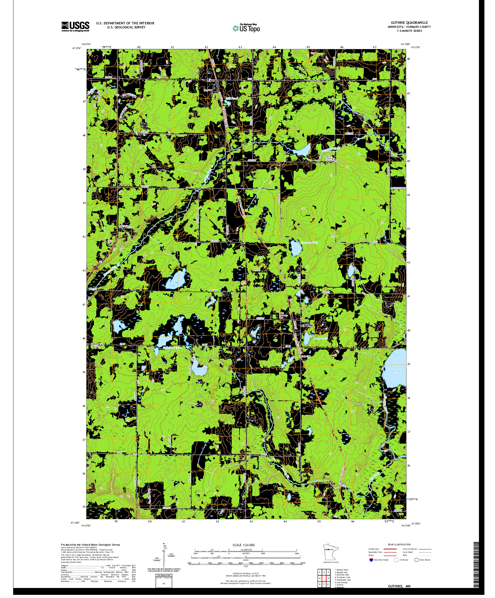 US TOPO 7.5-MINUTE MAP FOR GUTHRIE, MN