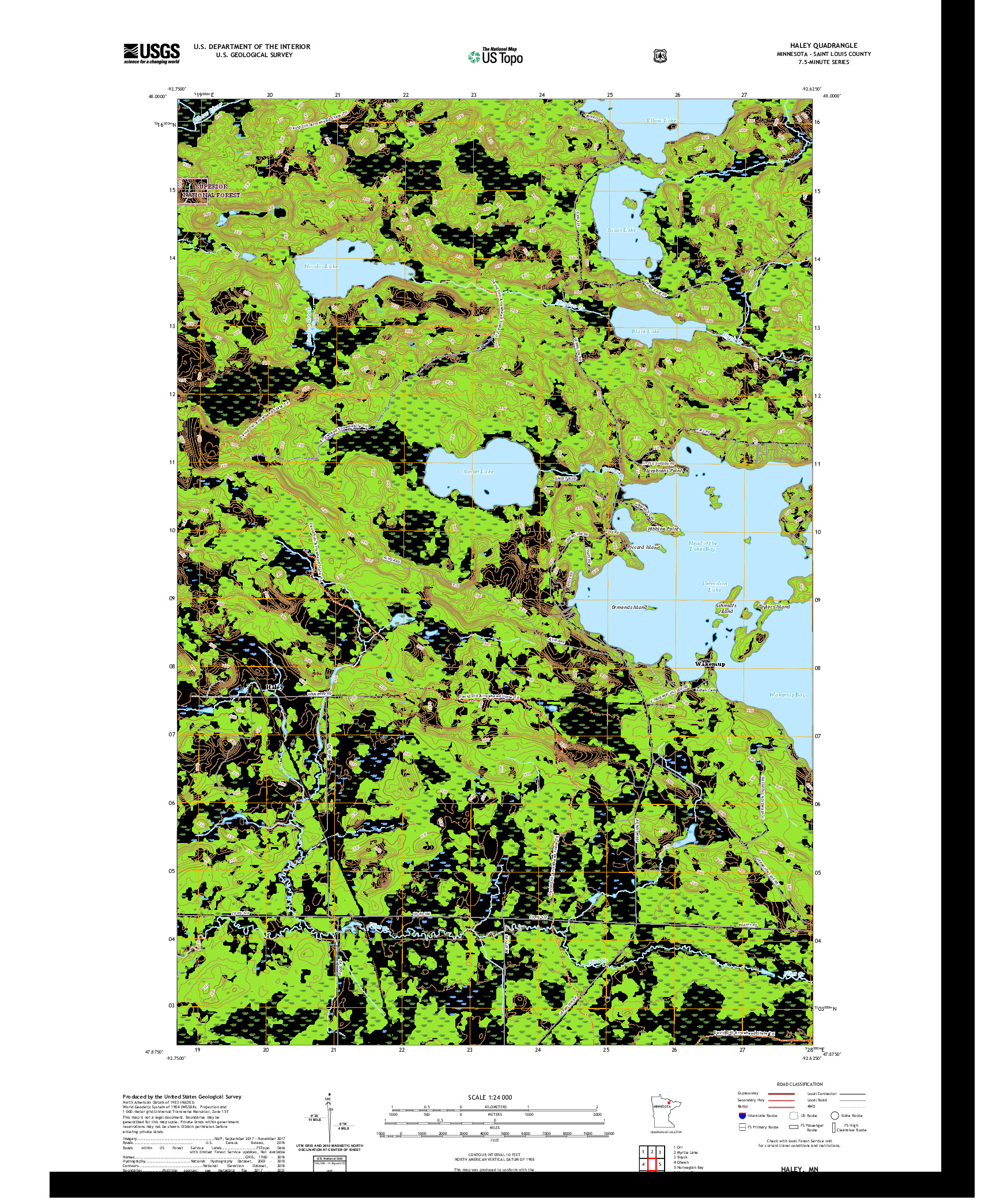 US TOPO 7.5-MINUTE MAP FOR HALEY, MN