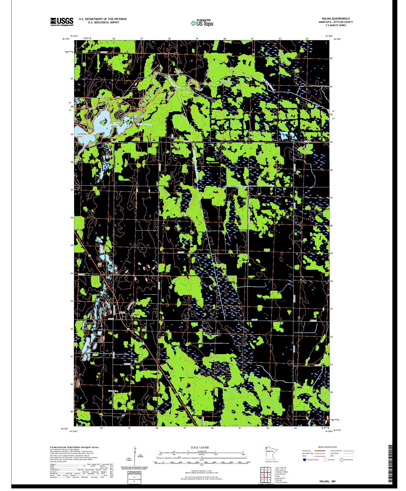 US TOPO 7.5-MINUTE MAP FOR HALMA, MN