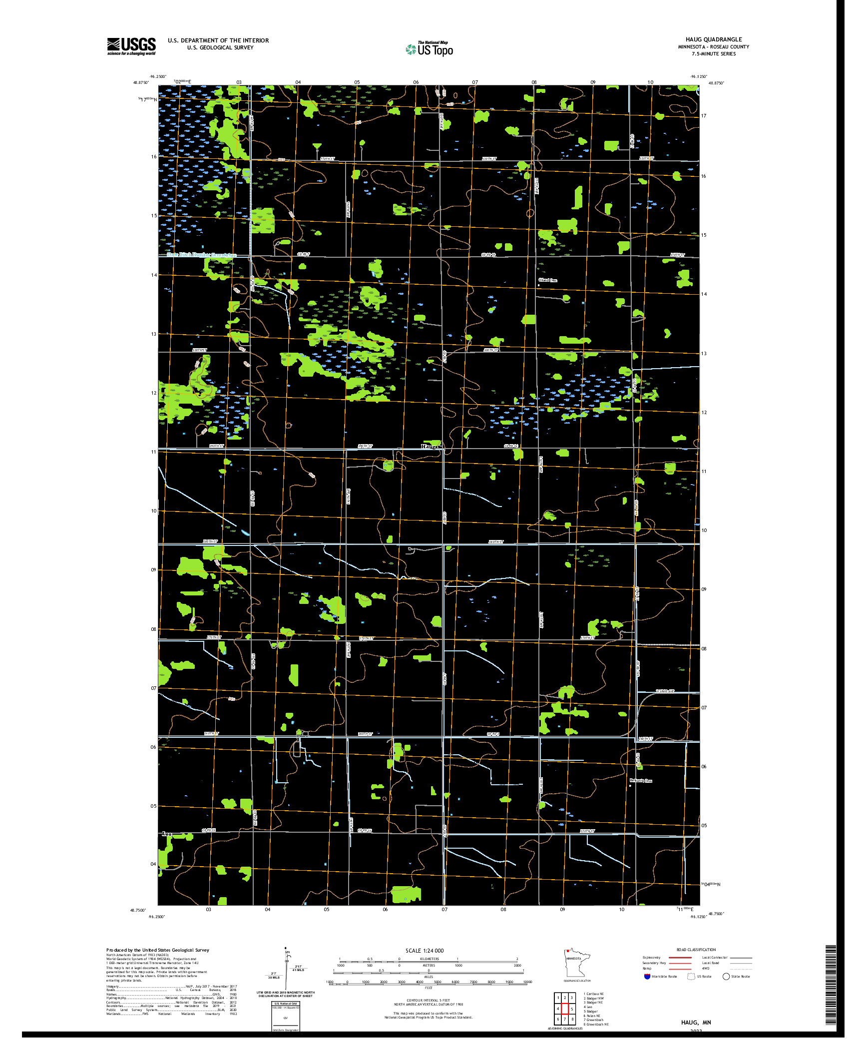 US TOPO 7.5-MINUTE MAP FOR HAUG, MN