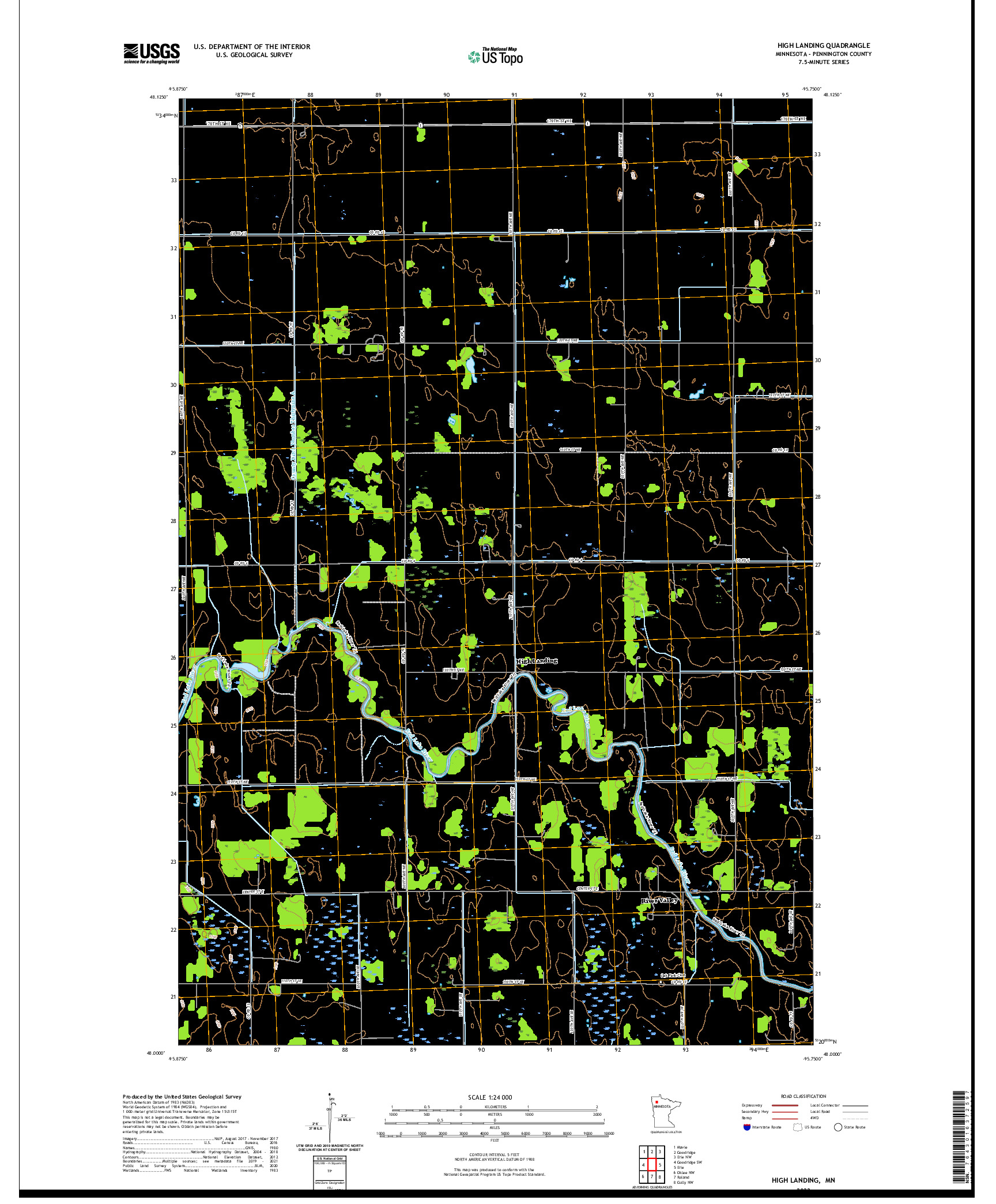 US TOPO 7.5-MINUTE MAP FOR HIGH LANDING, MN