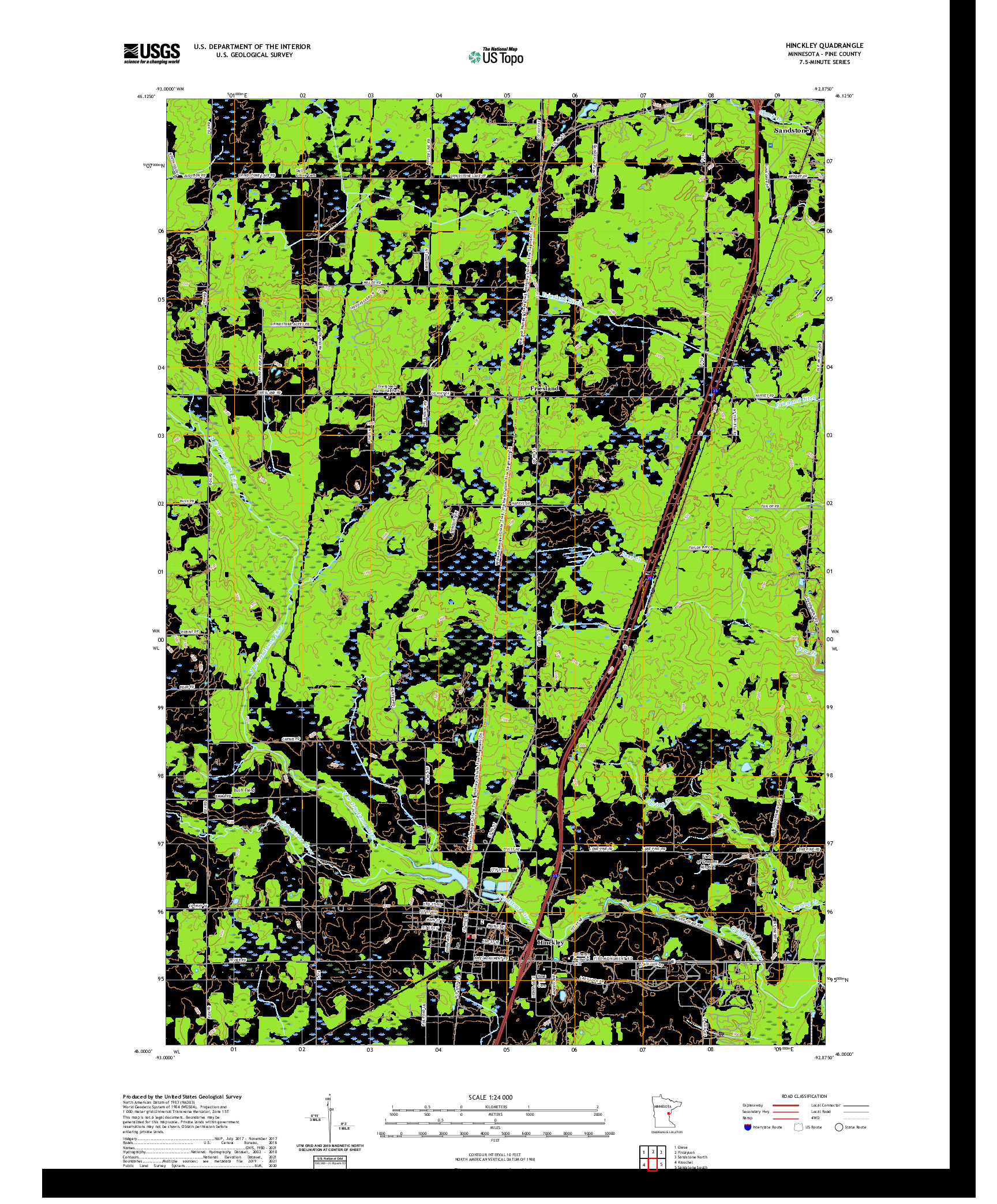 US TOPO 7.5-MINUTE MAP FOR HINCKLEY, MN