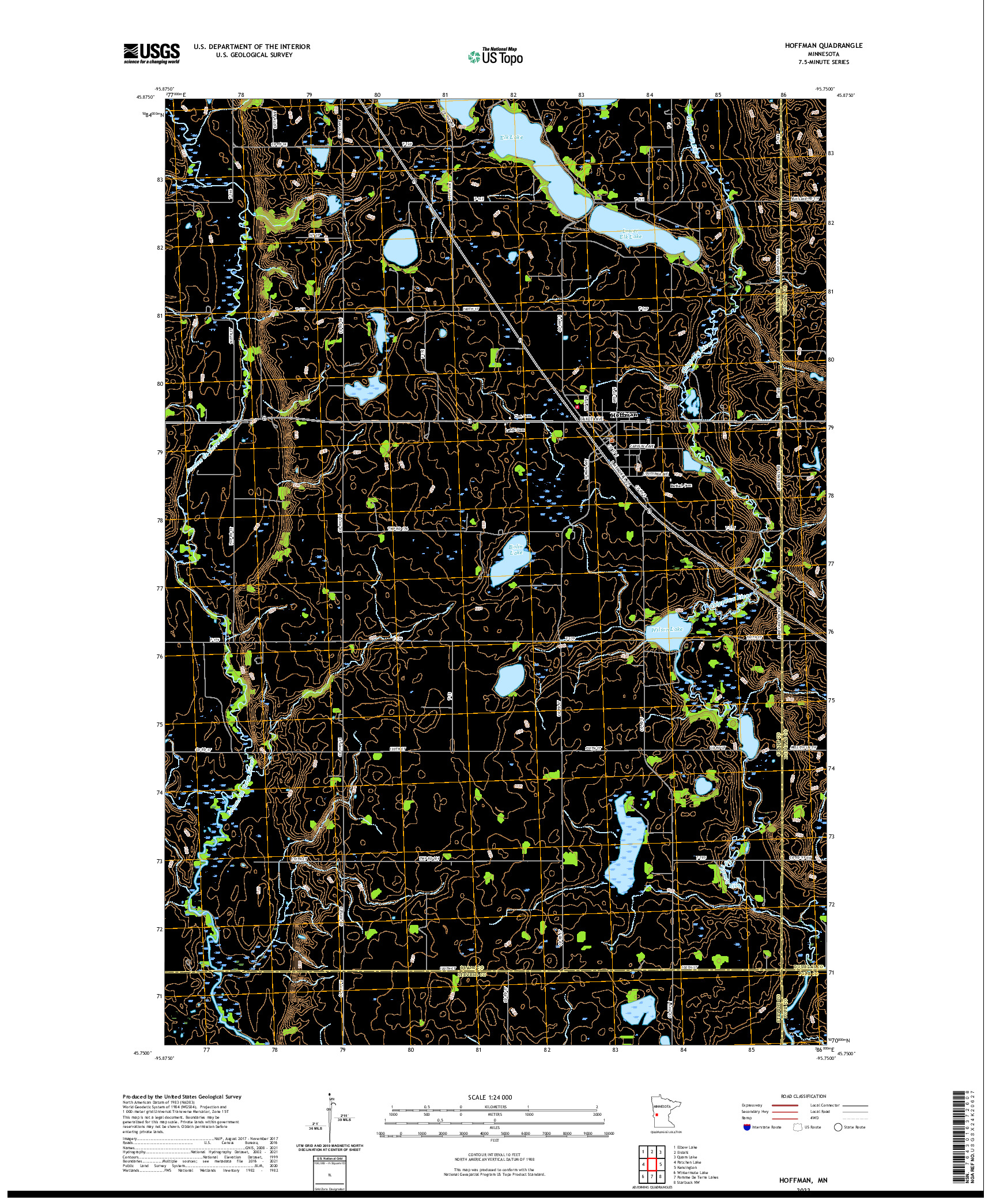 US TOPO 7.5-MINUTE MAP FOR HOFFMAN, MN