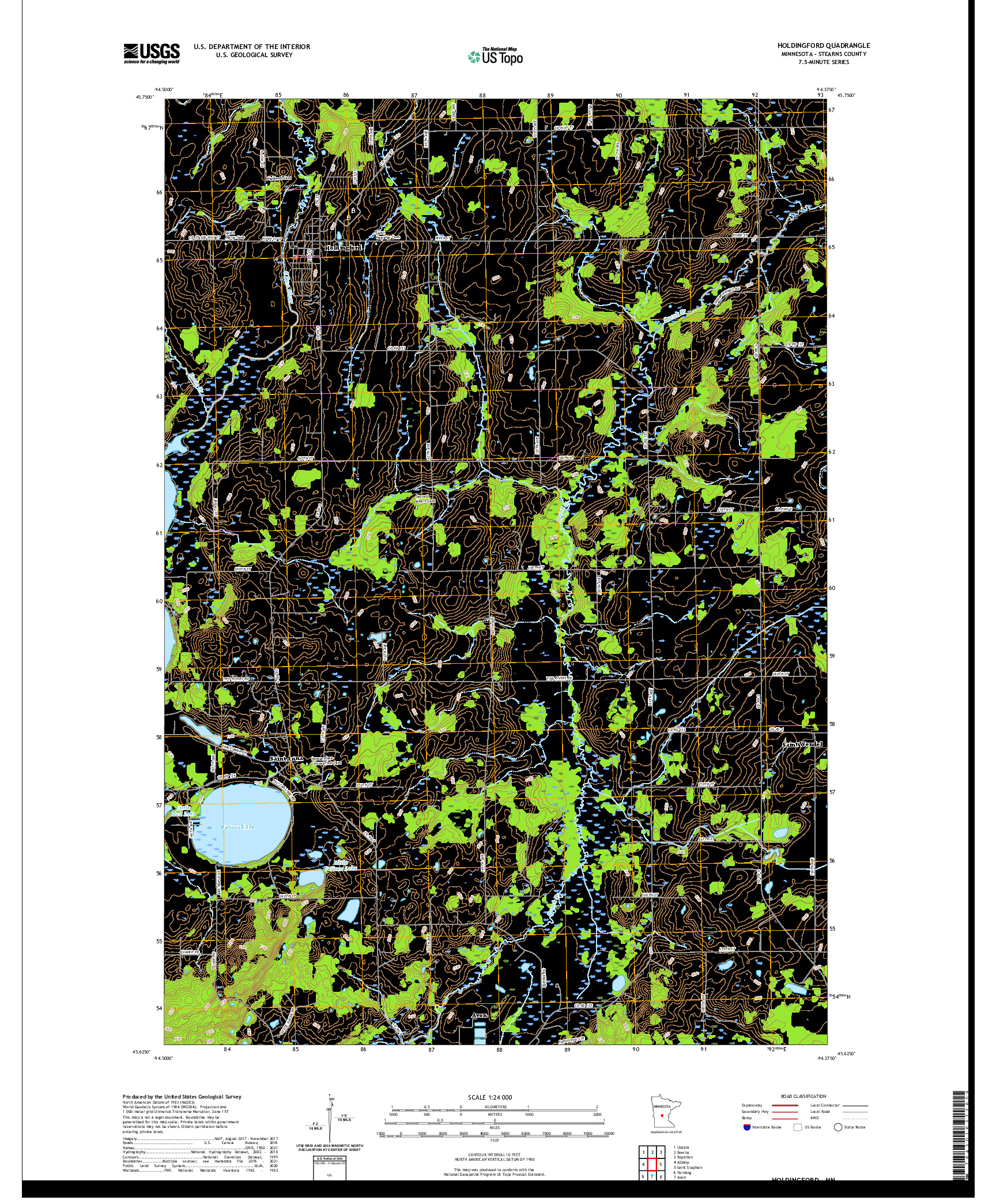 US TOPO 7.5-MINUTE MAP FOR HOLDINGFORD, MN