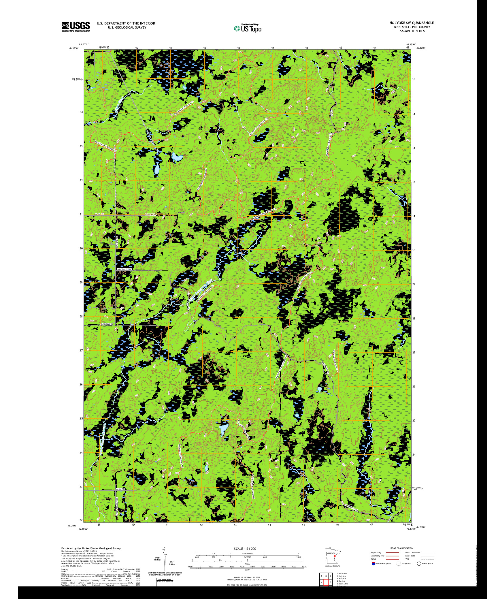 US TOPO 7.5-MINUTE MAP FOR HOLYOKE SW, MN