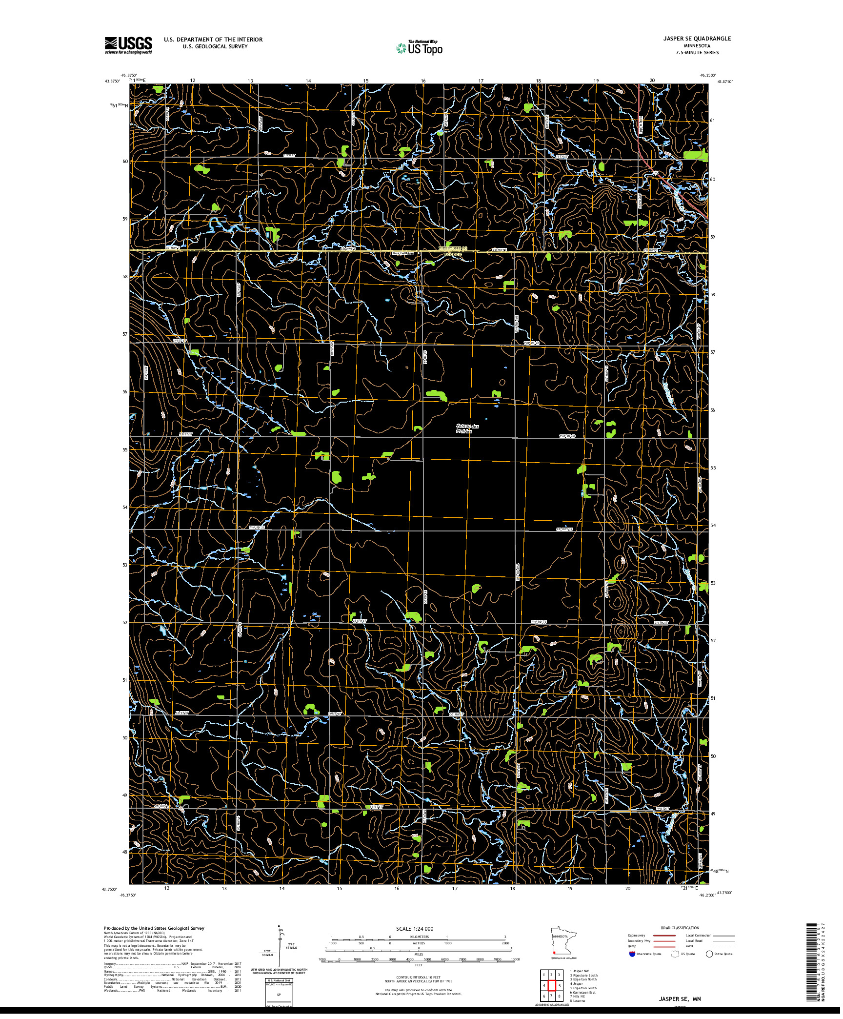 US TOPO 7.5-MINUTE MAP FOR JASPER SE, MN