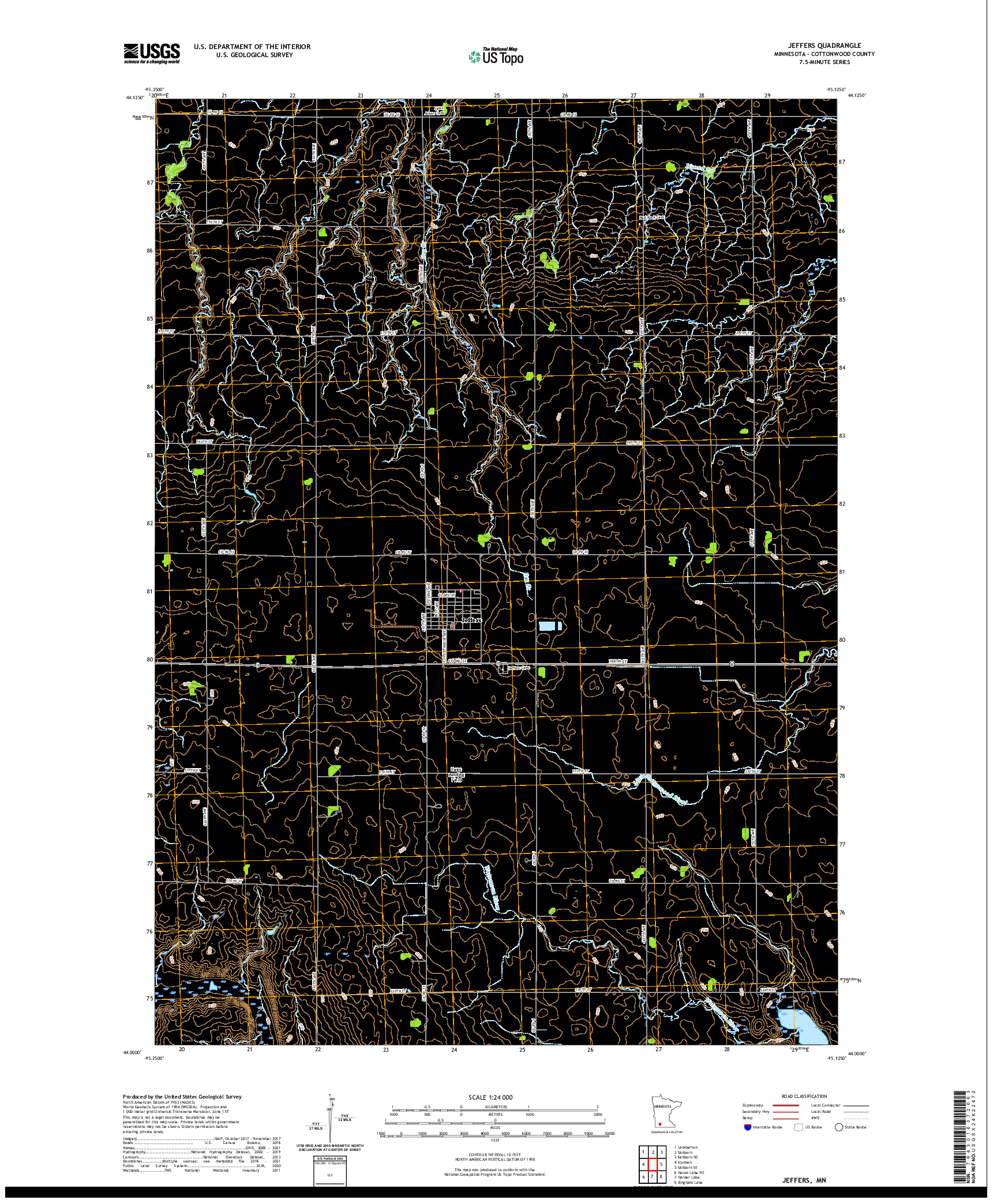 US TOPO 7.5-MINUTE MAP FOR JEFFERS, MN