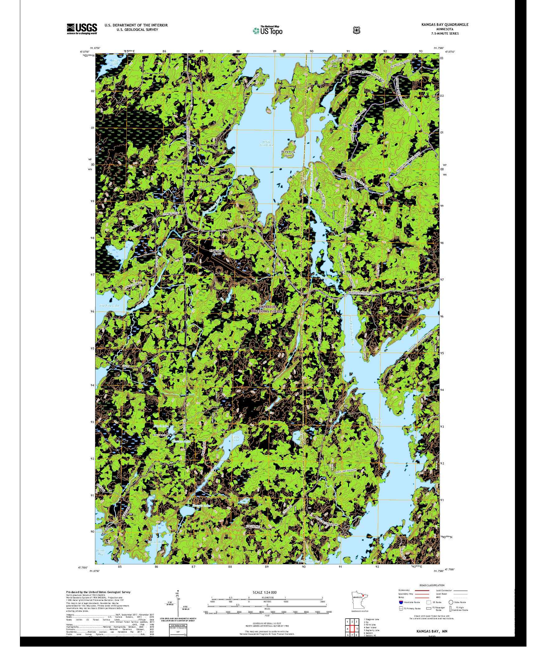 US TOPO 7.5-MINUTE MAP FOR KANGAS BAY, MN