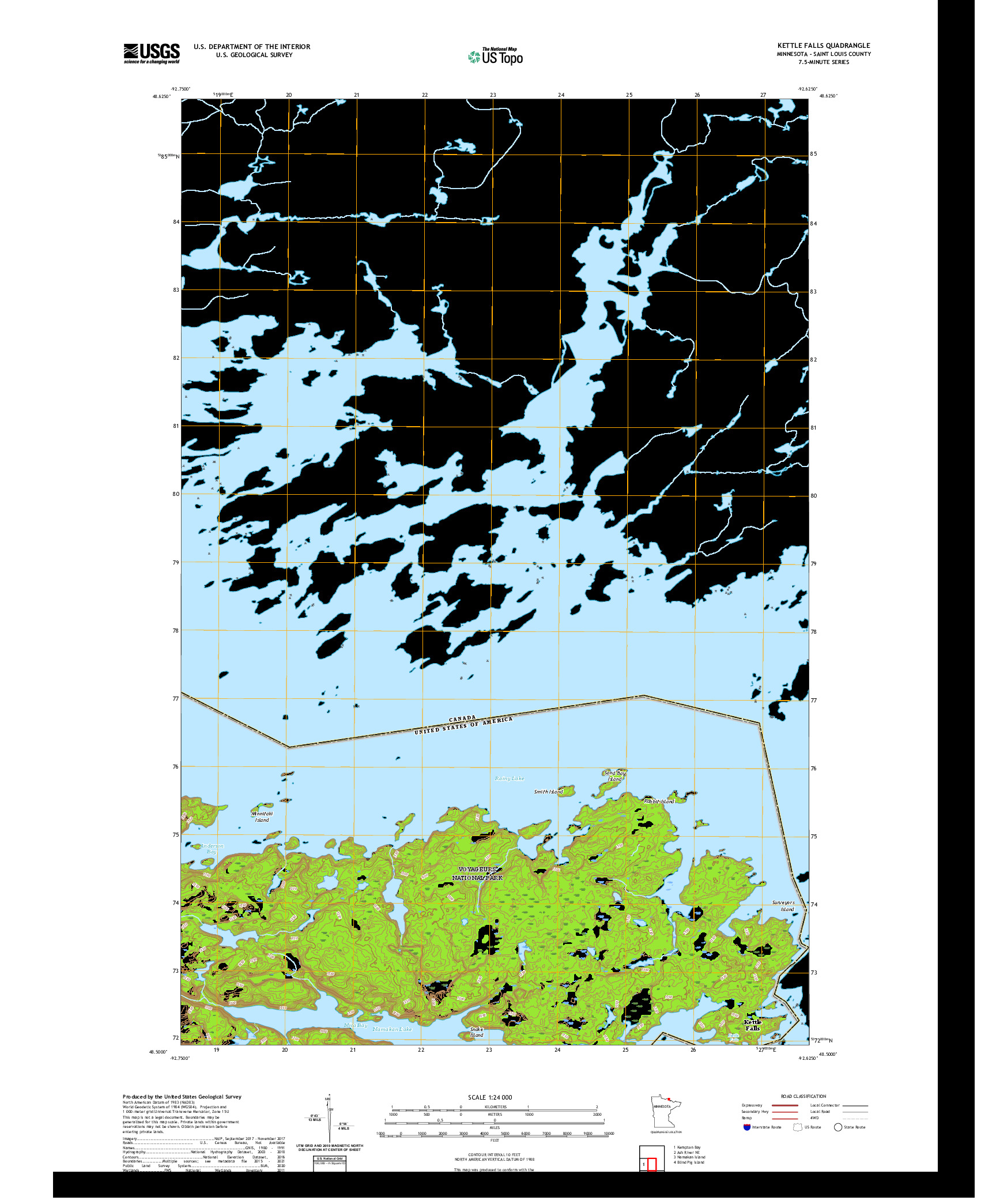 US TOPO 7.5-MINUTE MAP FOR KETTLE FALLS, MN,ON
