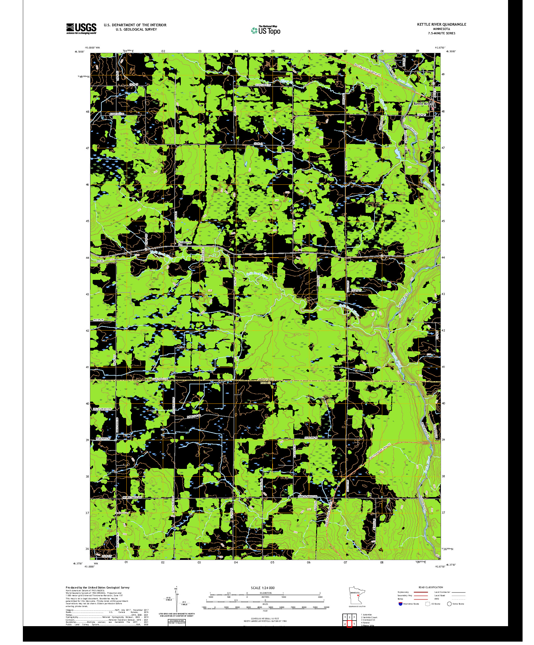 US TOPO 7.5-MINUTE MAP FOR KETTLE RIVER, MN