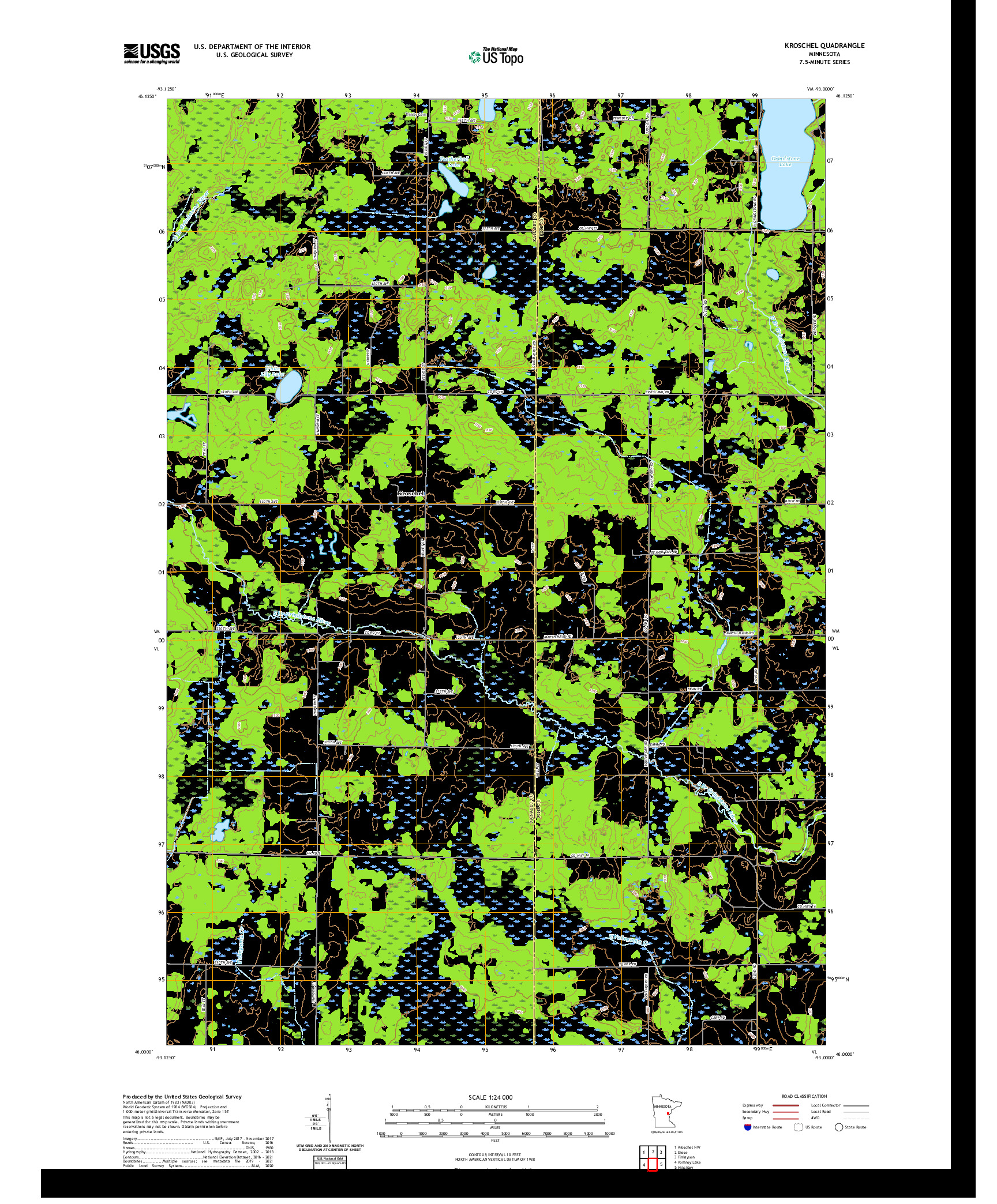 US TOPO 7.5-MINUTE MAP FOR KROSCHEL, MN