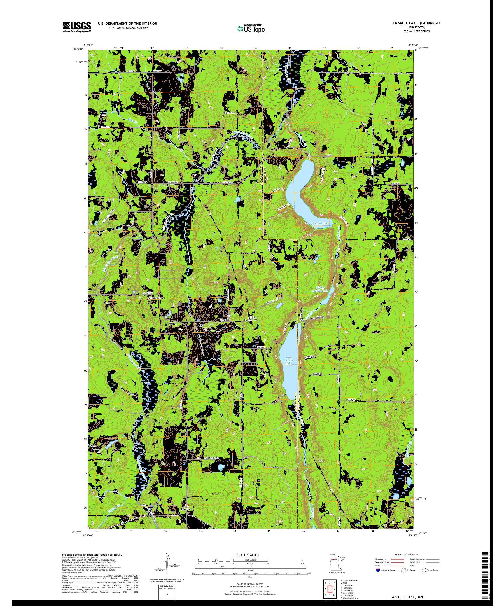 US TOPO 7.5-MINUTE MAP FOR LA SALLE LAKE, MN