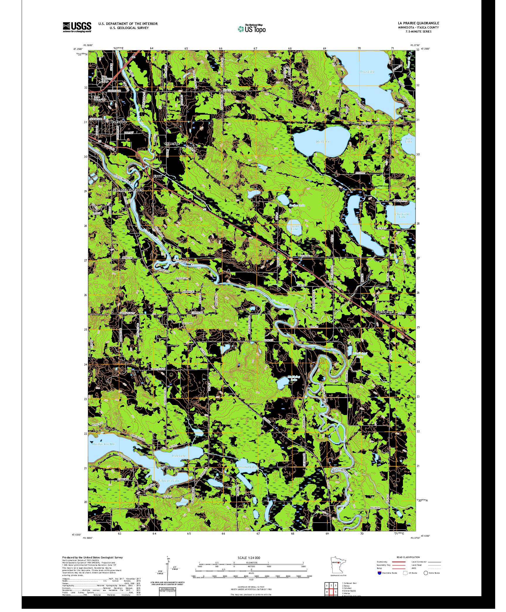 US TOPO 7.5-MINUTE MAP FOR LA PRAIRIE, MN