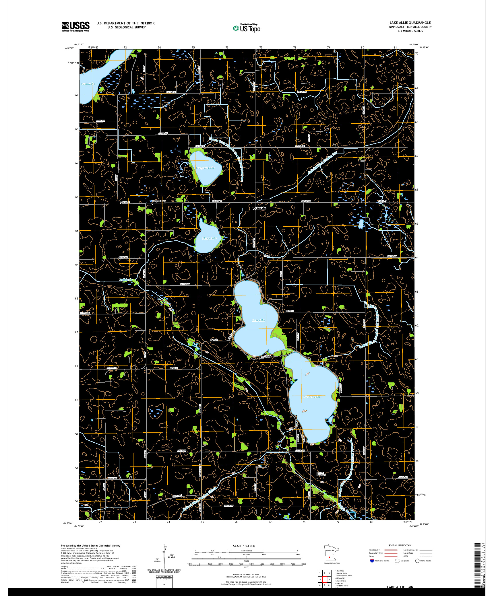 US TOPO 7.5-MINUTE MAP FOR LAKE ALLIE, MN