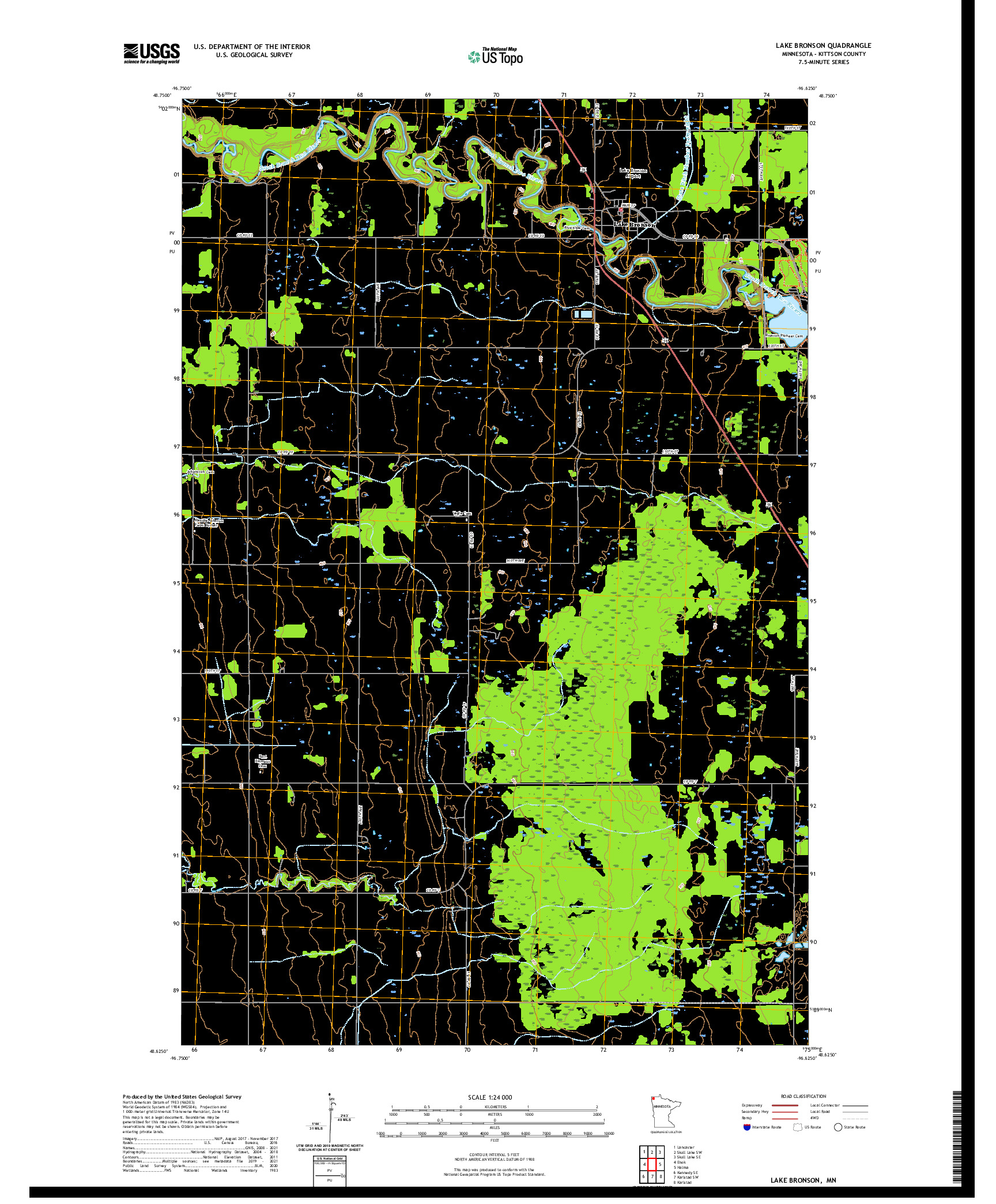 US TOPO 7.5-MINUTE MAP FOR LAKE BRONSON, MN