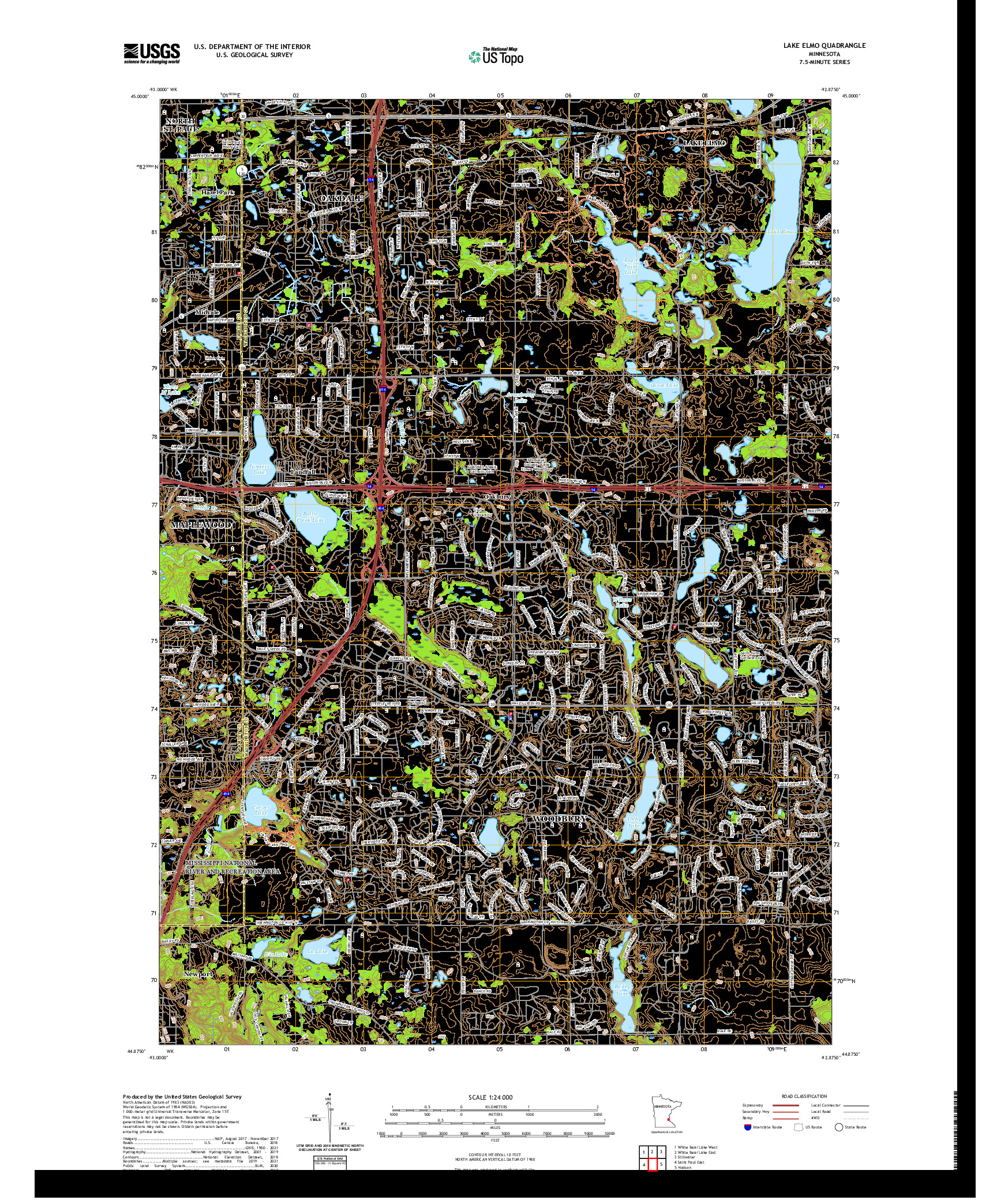 US TOPO 7.5-MINUTE MAP FOR LAKE ELMO, MN