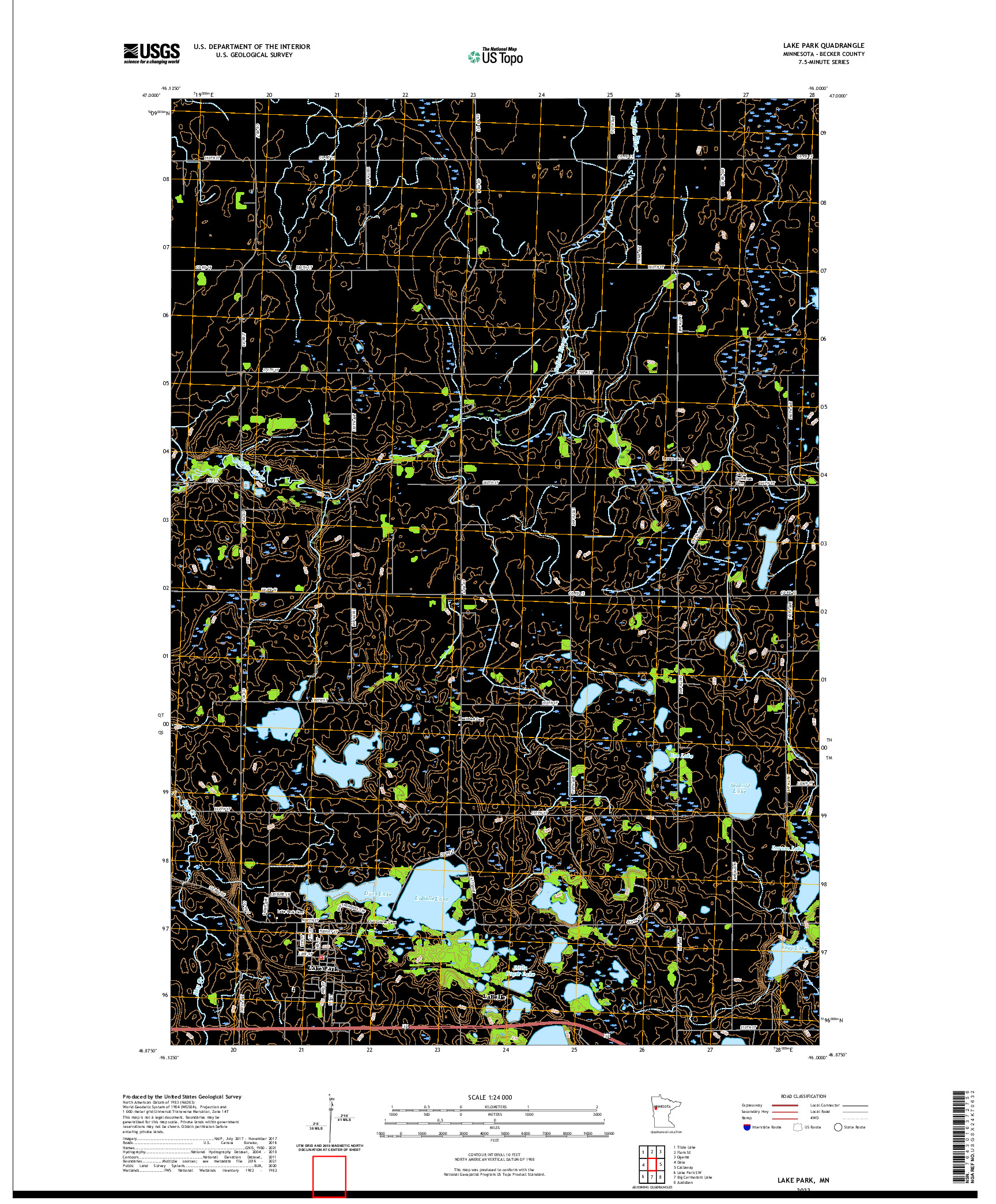 US TOPO 7.5-MINUTE MAP FOR LAKE PARK, MN