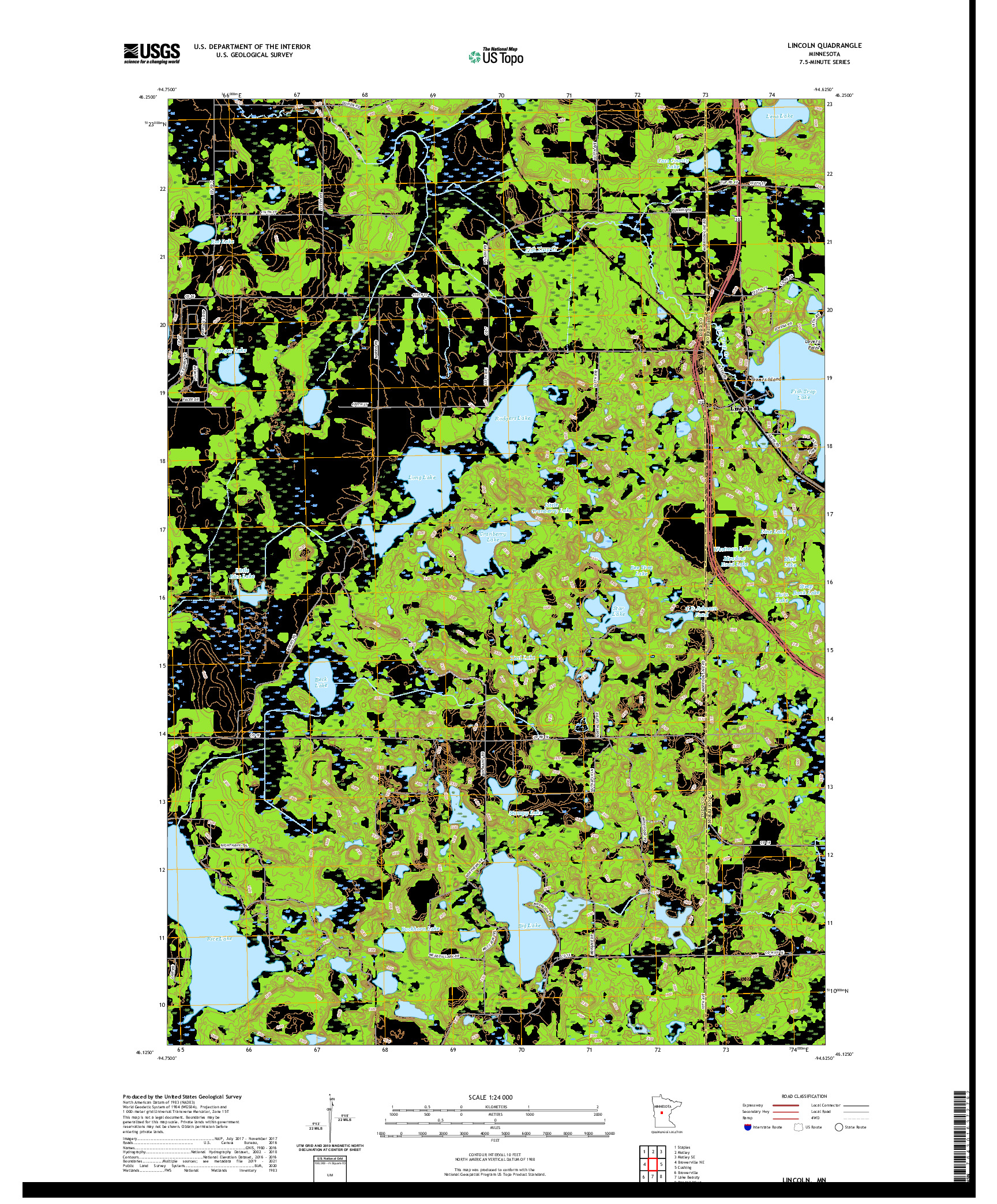 US TOPO 7.5-MINUTE MAP FOR LINCOLN, MN