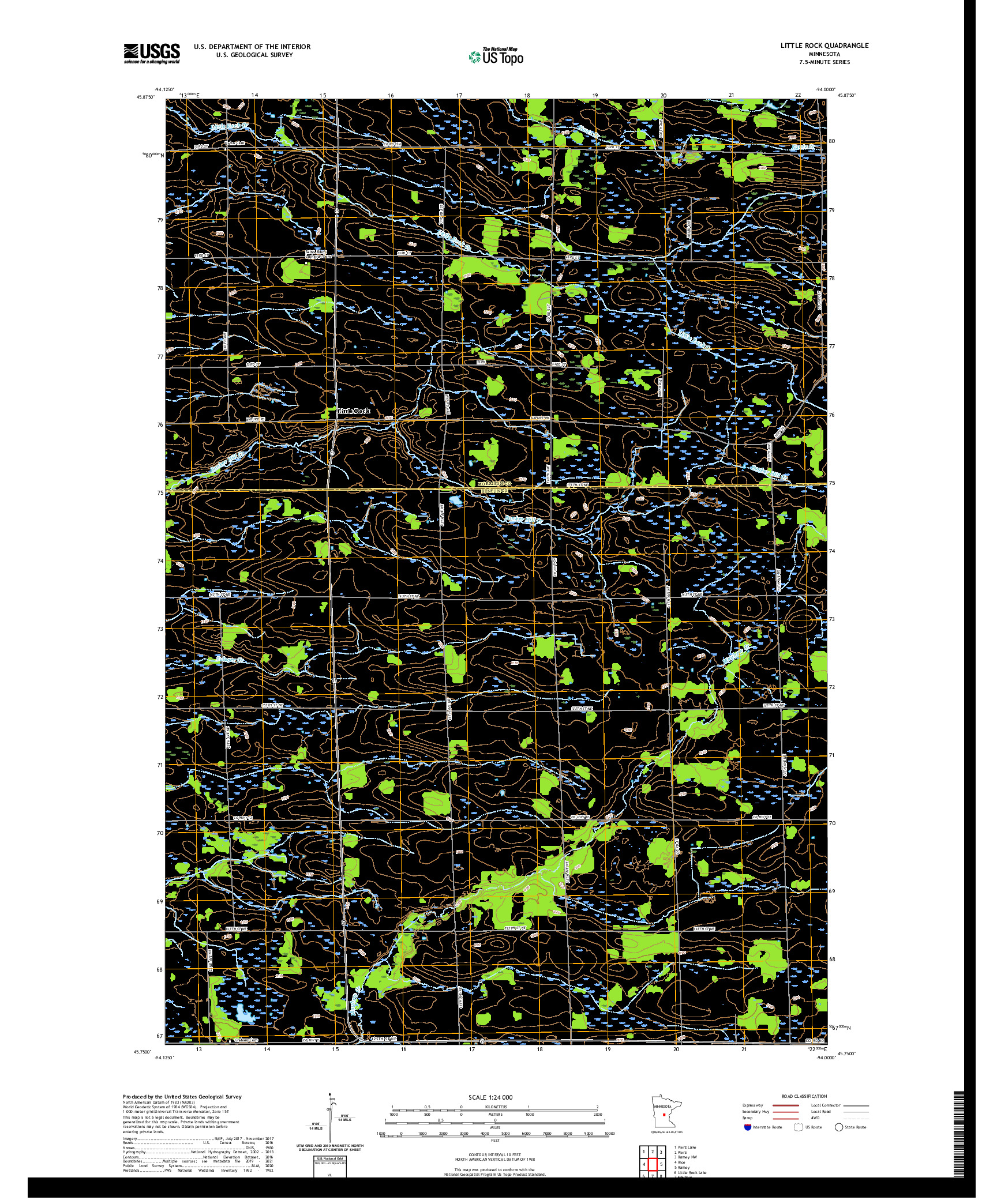 US TOPO 7.5-MINUTE MAP FOR LITTLE ROCK, MN