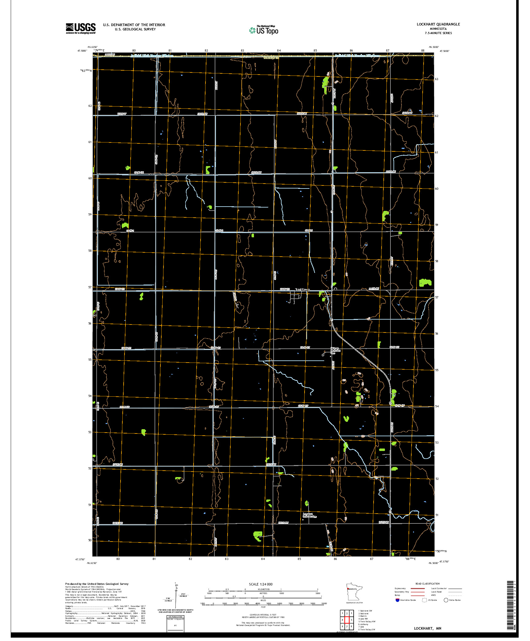 US TOPO 7.5-MINUTE MAP FOR LOCKHART, MN