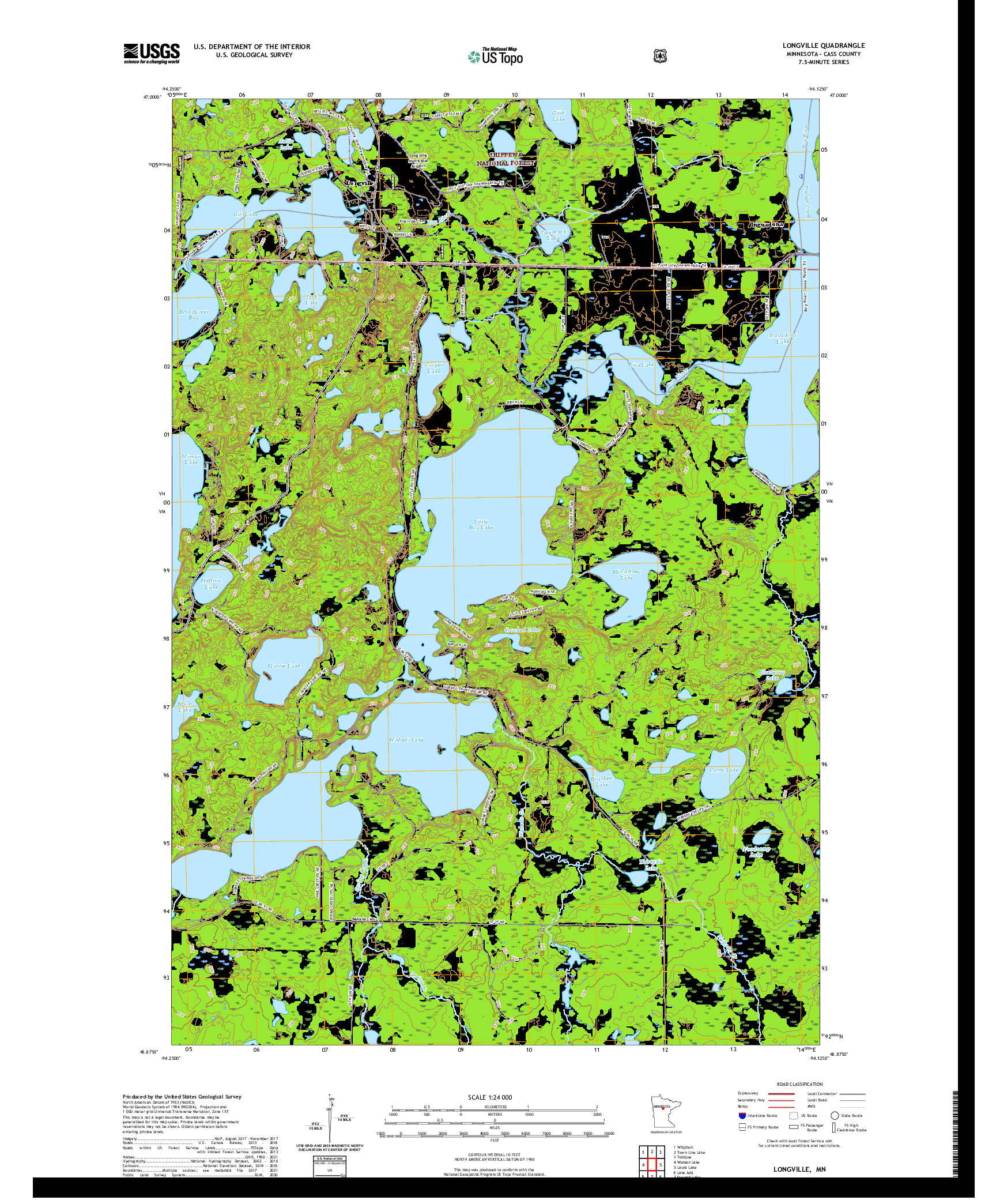 US TOPO 7.5-MINUTE MAP FOR LONGVILLE, MN