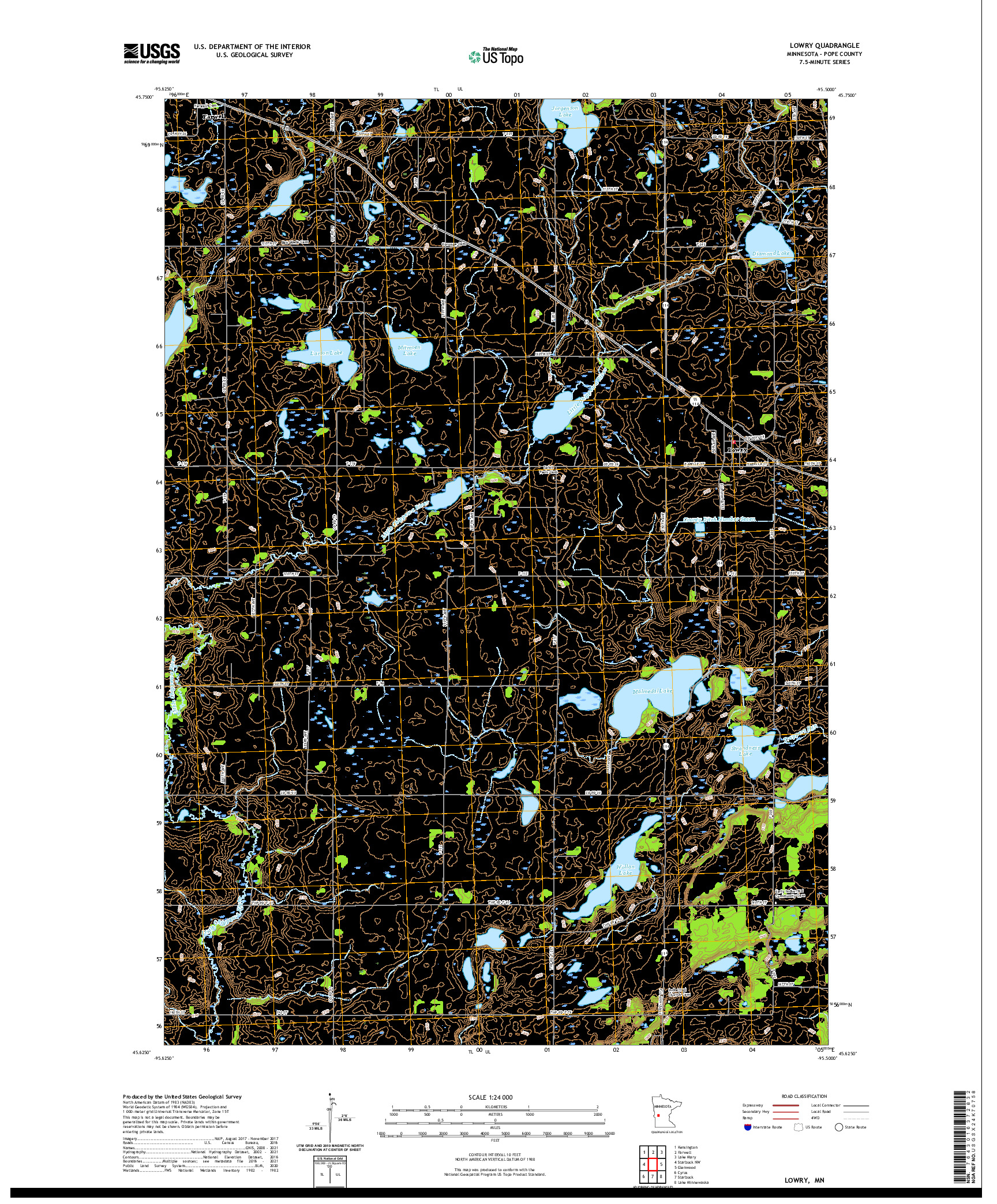 US TOPO 7.5-MINUTE MAP FOR LOWRY, MN