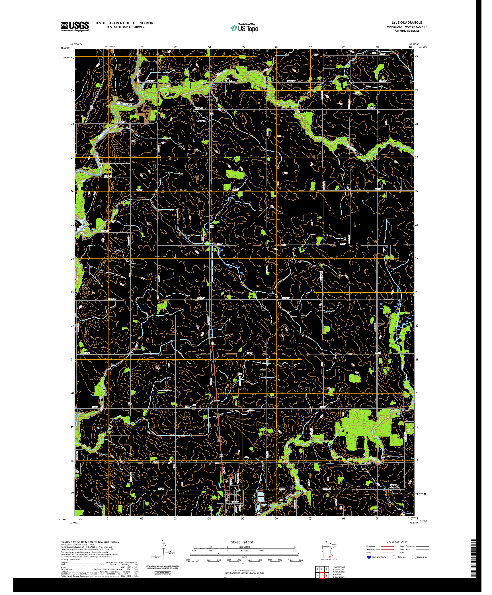 US TOPO 7.5-MINUTE MAP FOR LYLE, MN