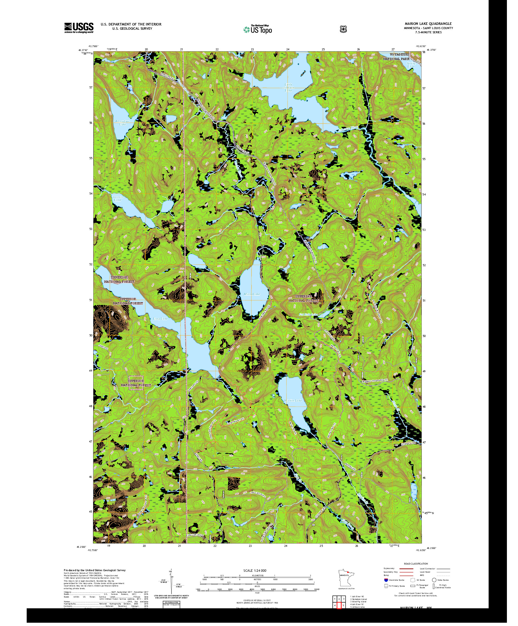 US TOPO 7.5-MINUTE MAP FOR MARION LAKE, MN
