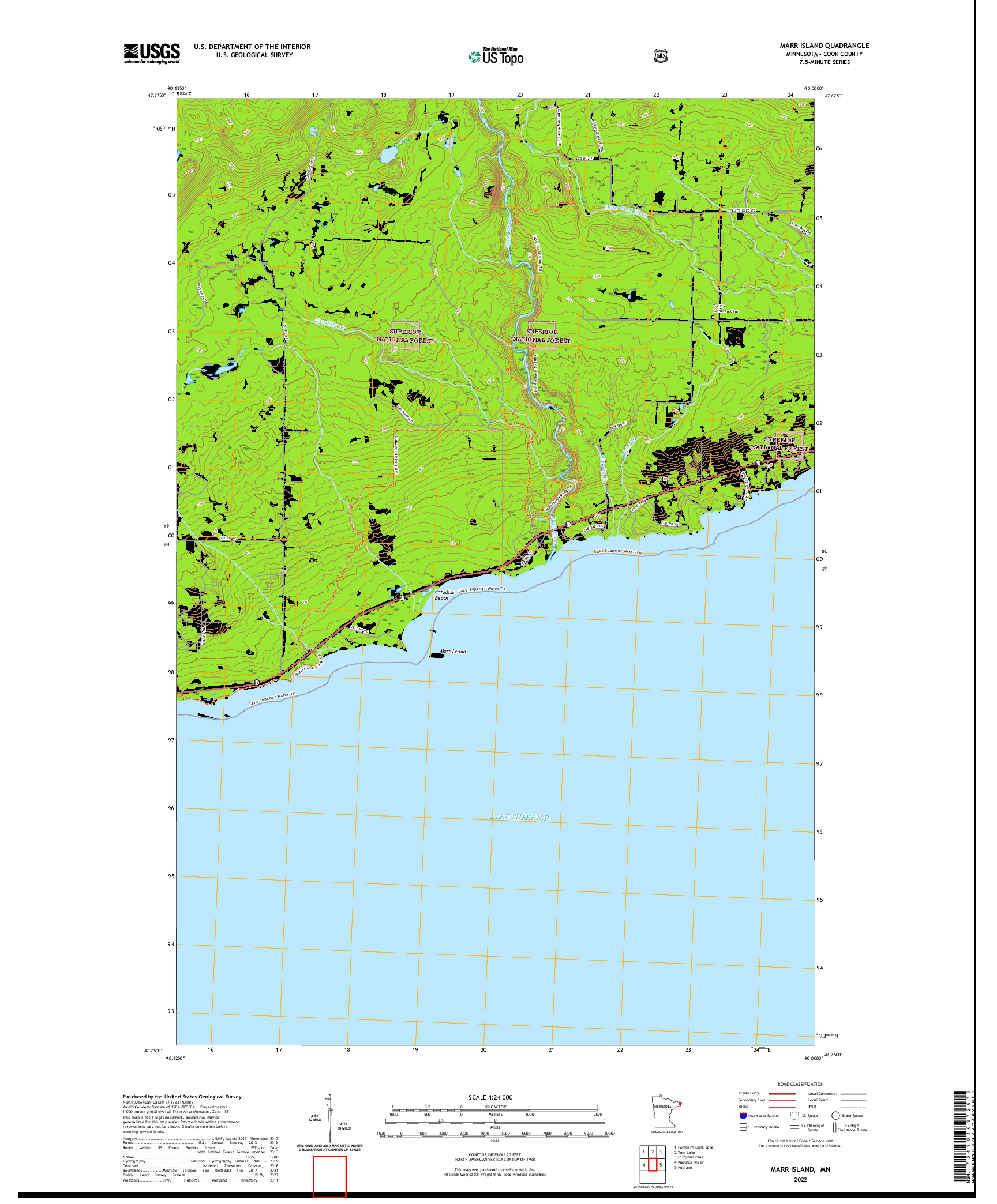US TOPO 7.5-MINUTE MAP FOR MARR ISLAND, MN