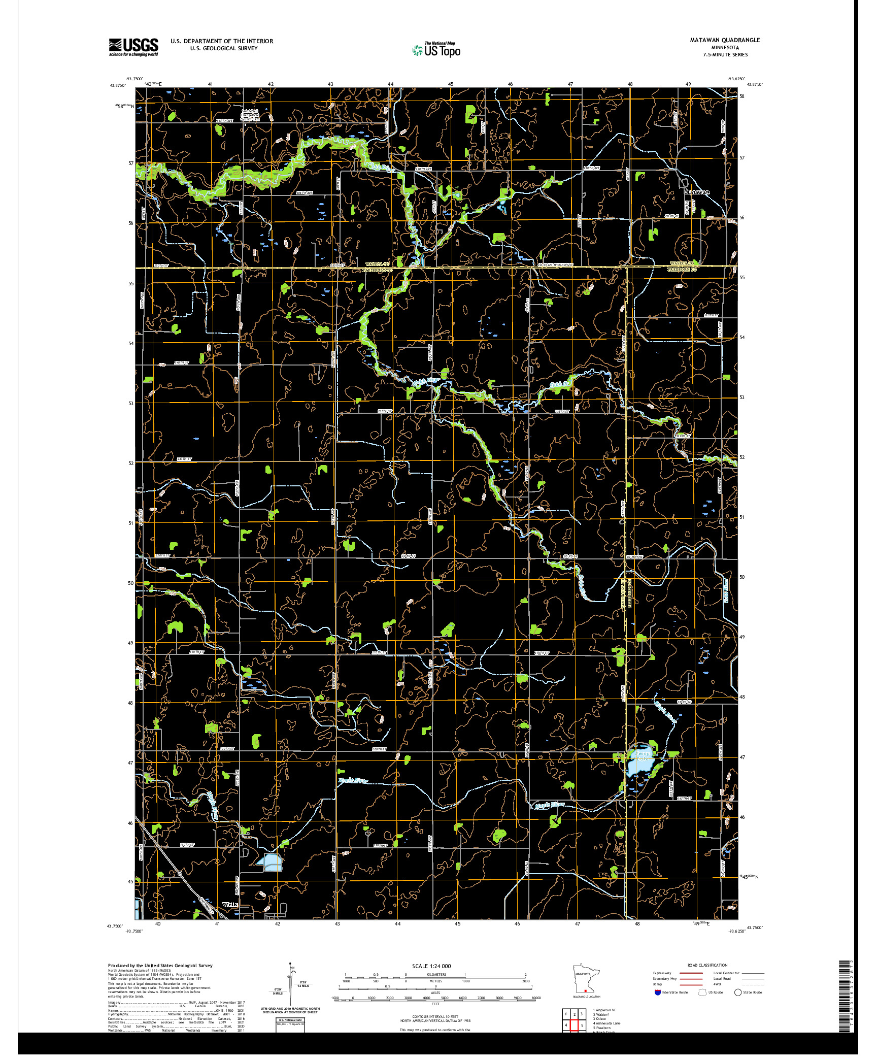 US TOPO 7.5-MINUTE MAP FOR MATAWAN, MN