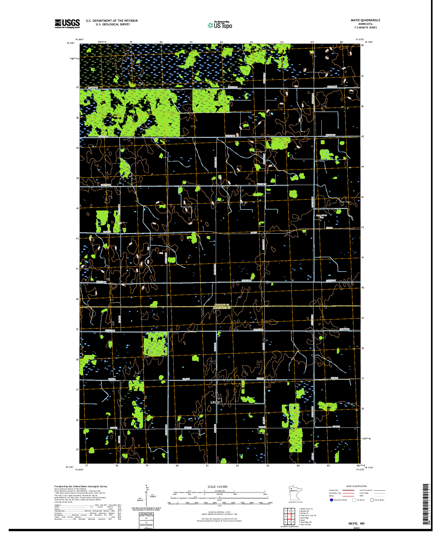 US TOPO 7.5-MINUTE MAP FOR MAVIE, MN