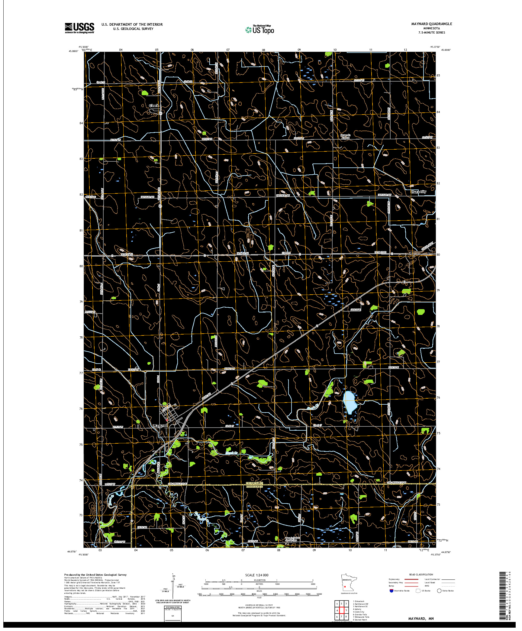 US TOPO 7.5-MINUTE MAP FOR MAYNARD, MN