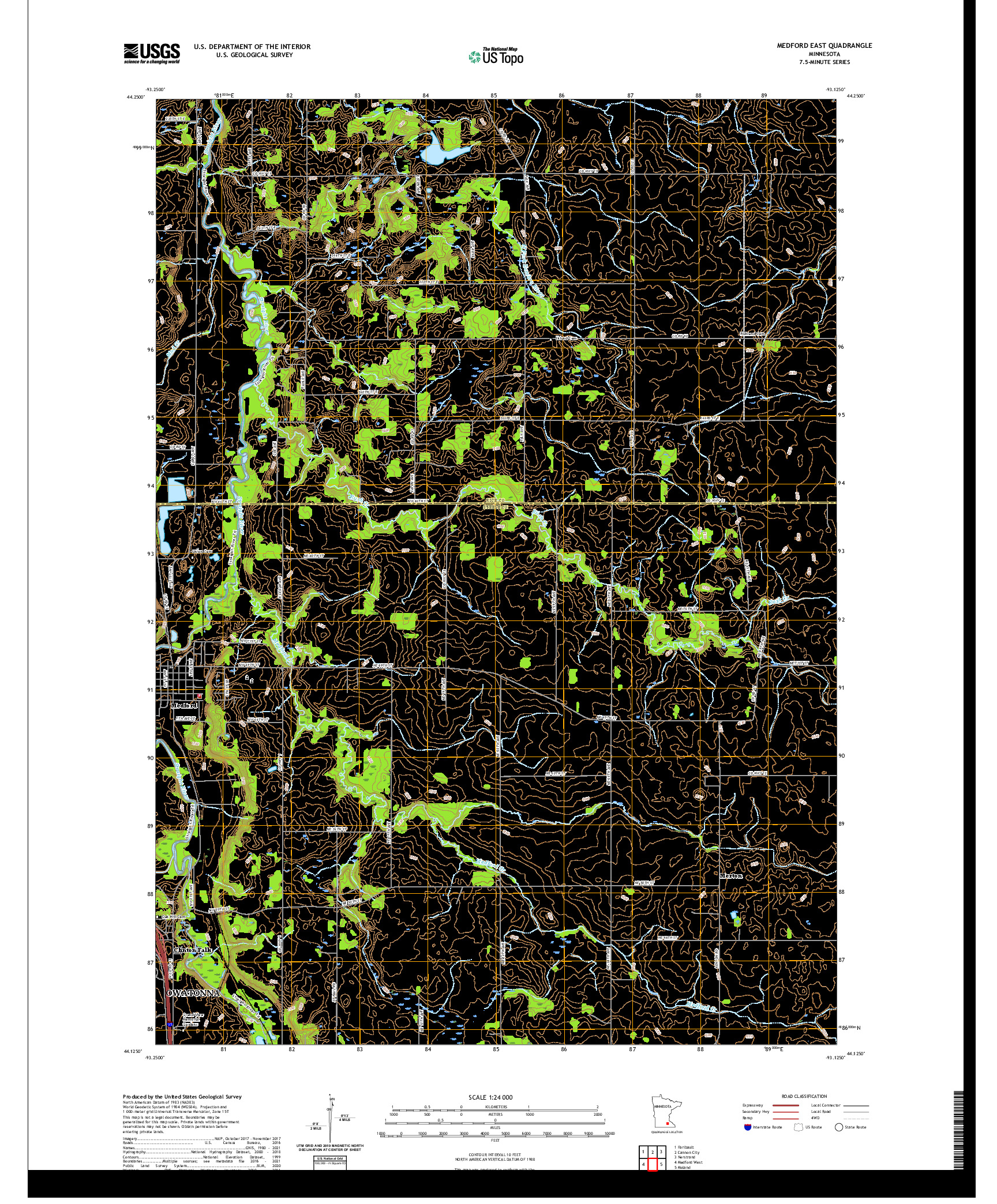 US TOPO 7.5-MINUTE MAP FOR MEDFORD EAST, MN