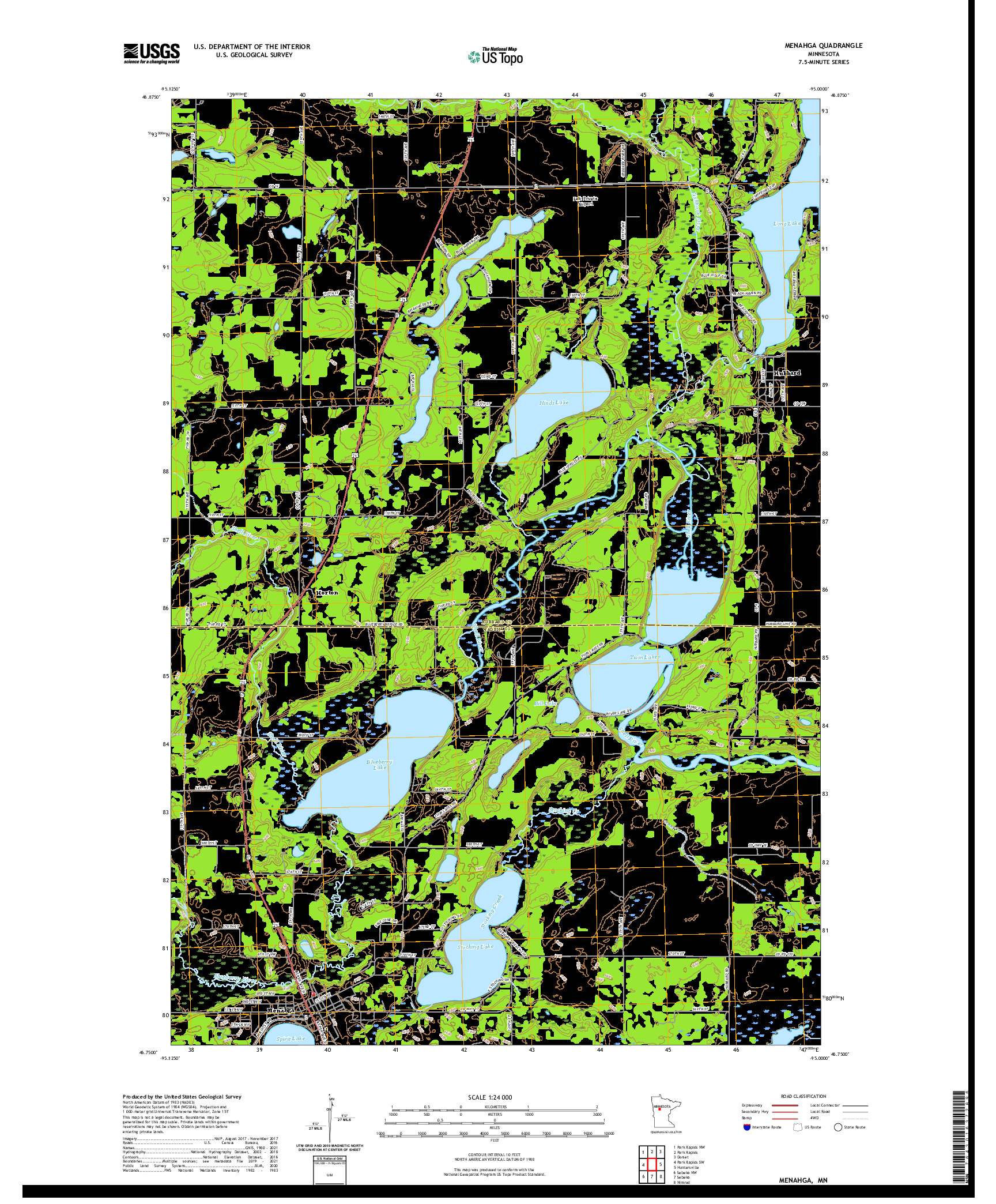 US TOPO 7.5-MINUTE MAP FOR MENAHGA, MN