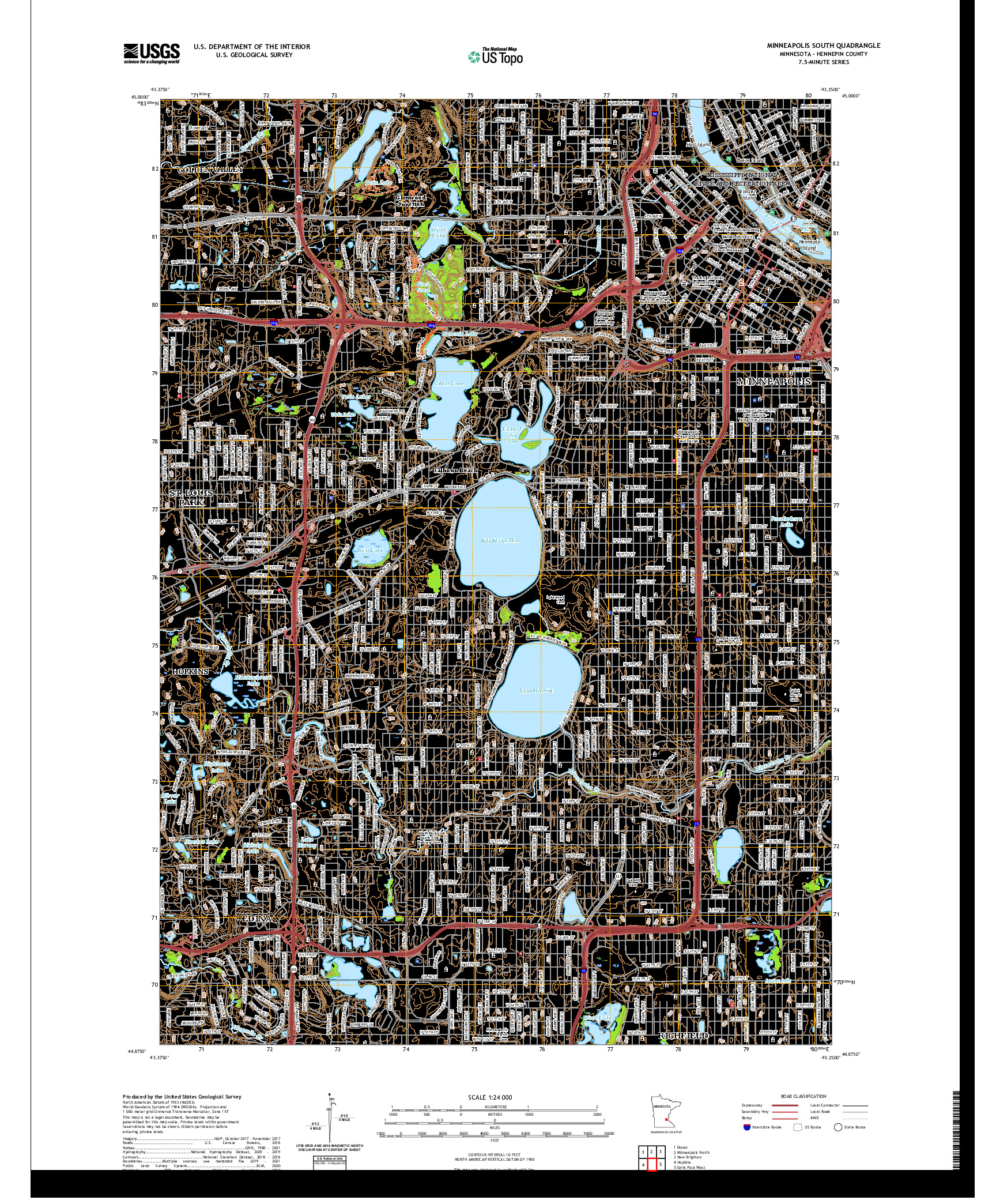 US TOPO 7.5-MINUTE MAP FOR MINNEAPOLIS SOUTH, MN