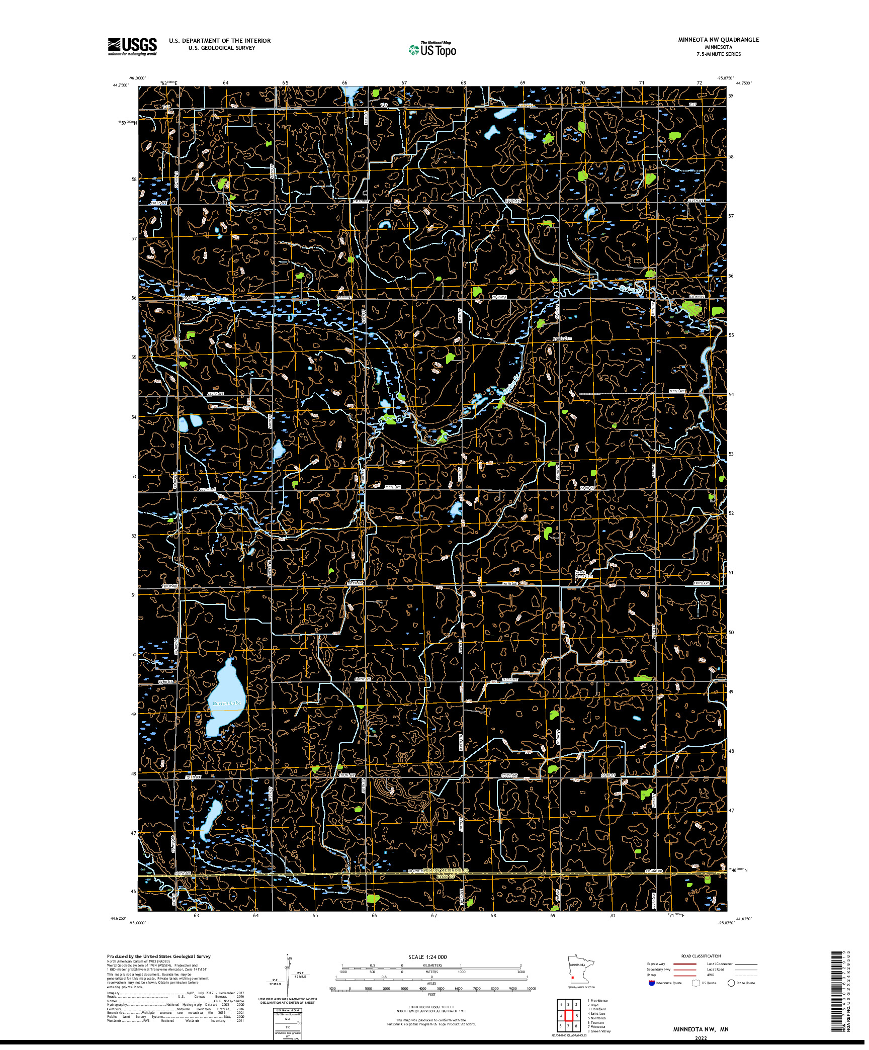 US TOPO 7.5-MINUTE MAP FOR MINNEOTA NW, MN