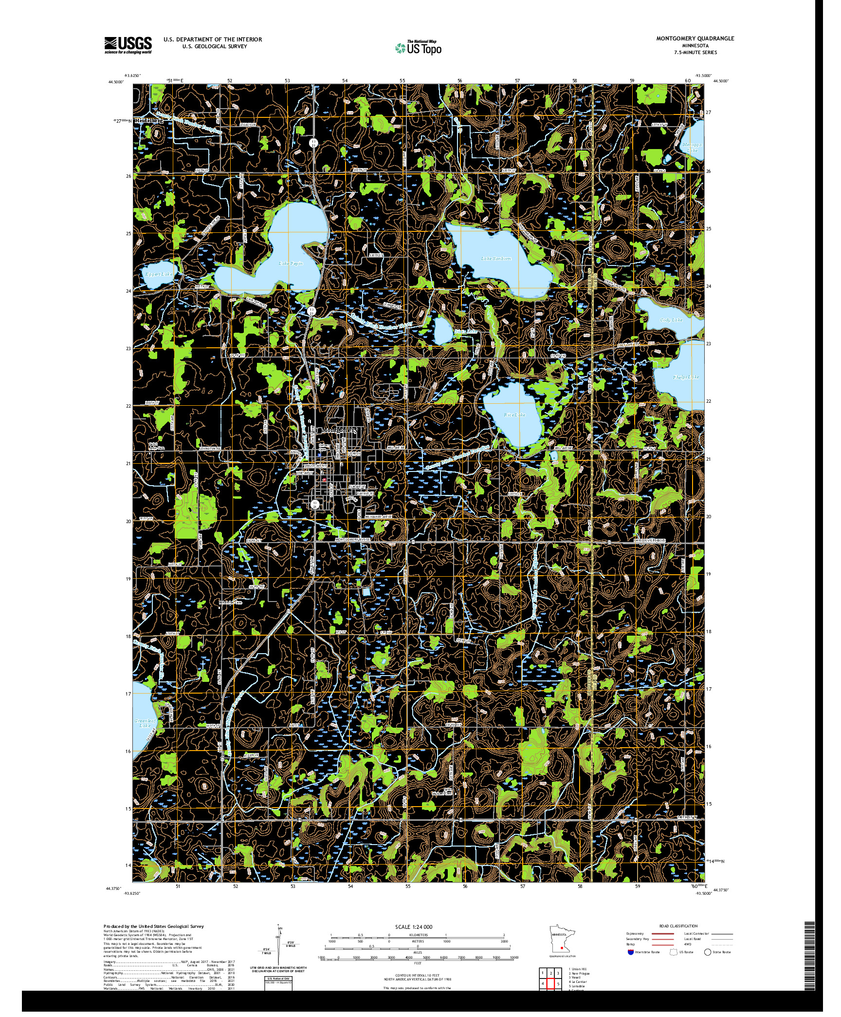 US TOPO 7.5-MINUTE MAP FOR MONTGOMERY, MN