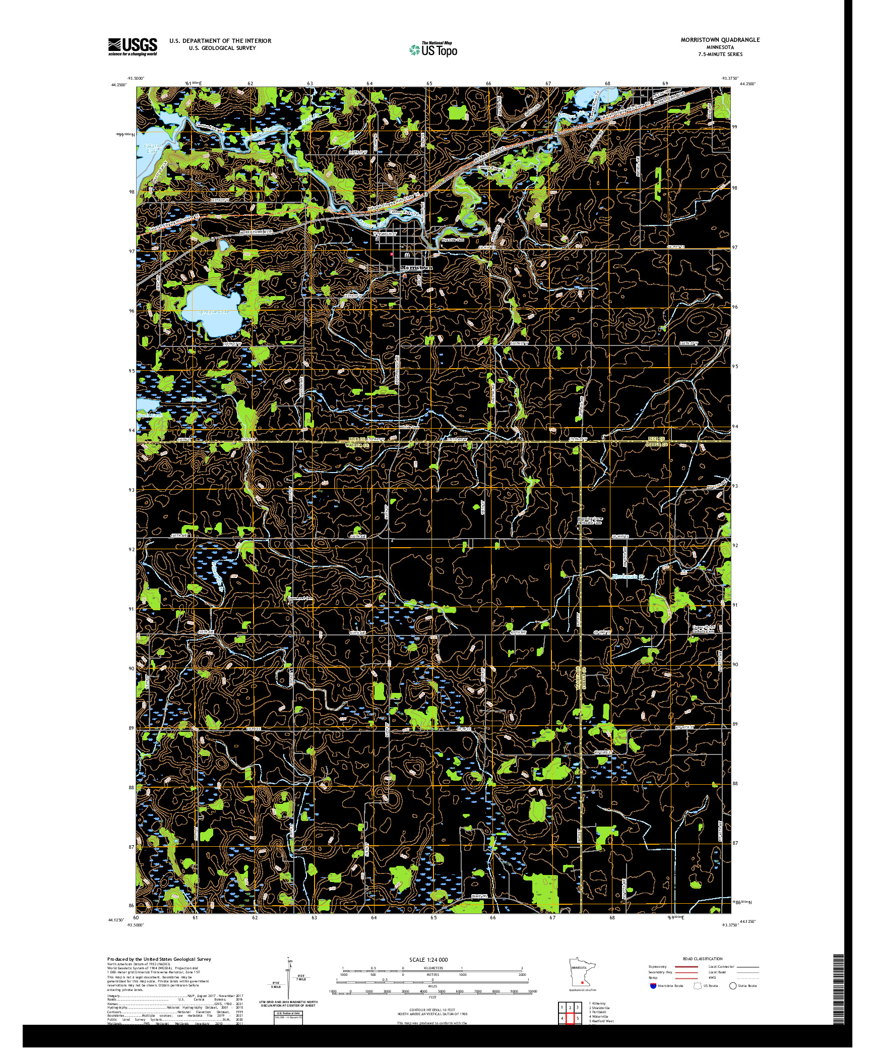 US TOPO 7.5-MINUTE MAP FOR MORRISTOWN, MN