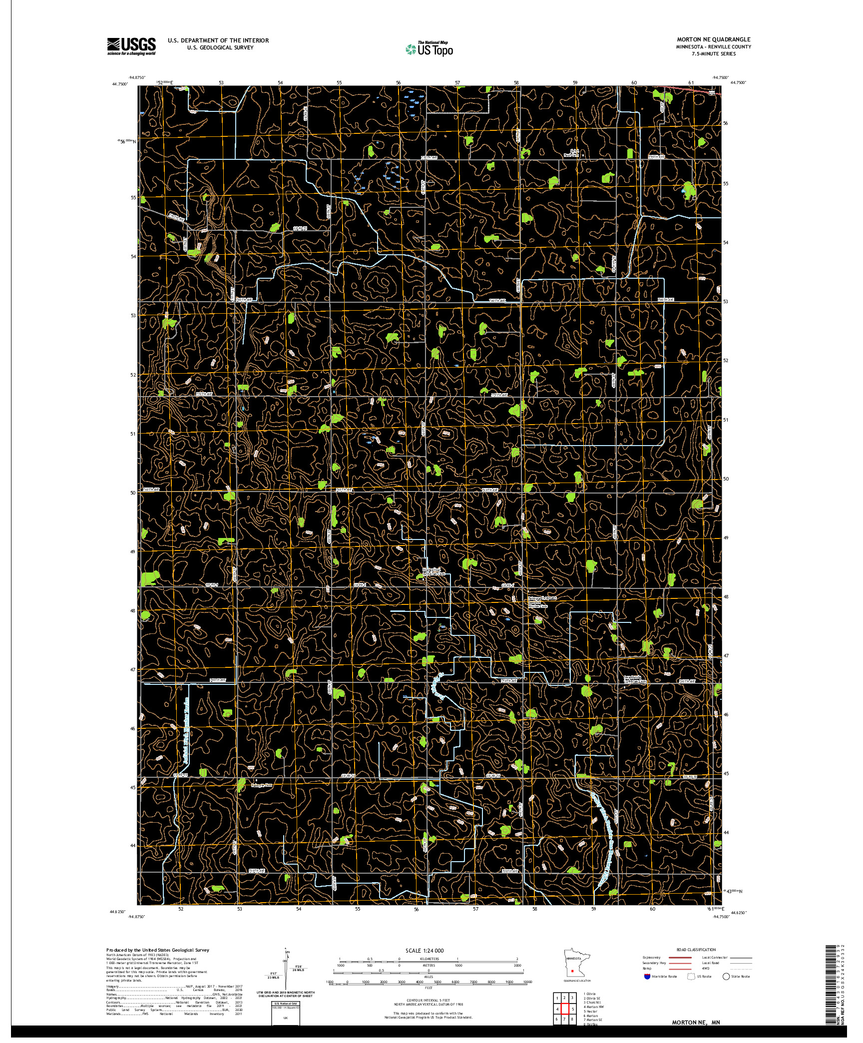 US TOPO 7.5-MINUTE MAP FOR MORTON NE, MN