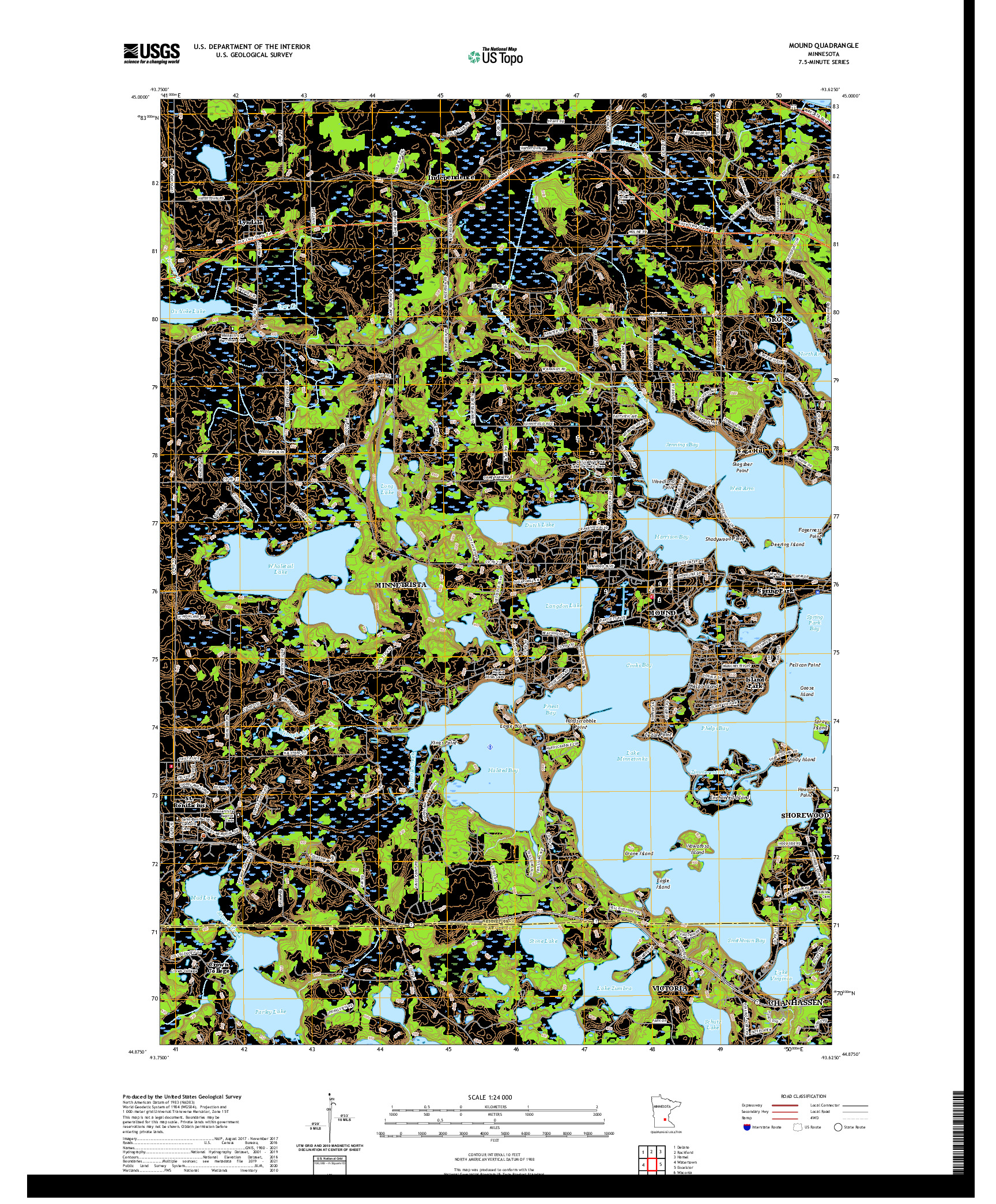 US TOPO 7.5-MINUTE MAP FOR MOUND, MN