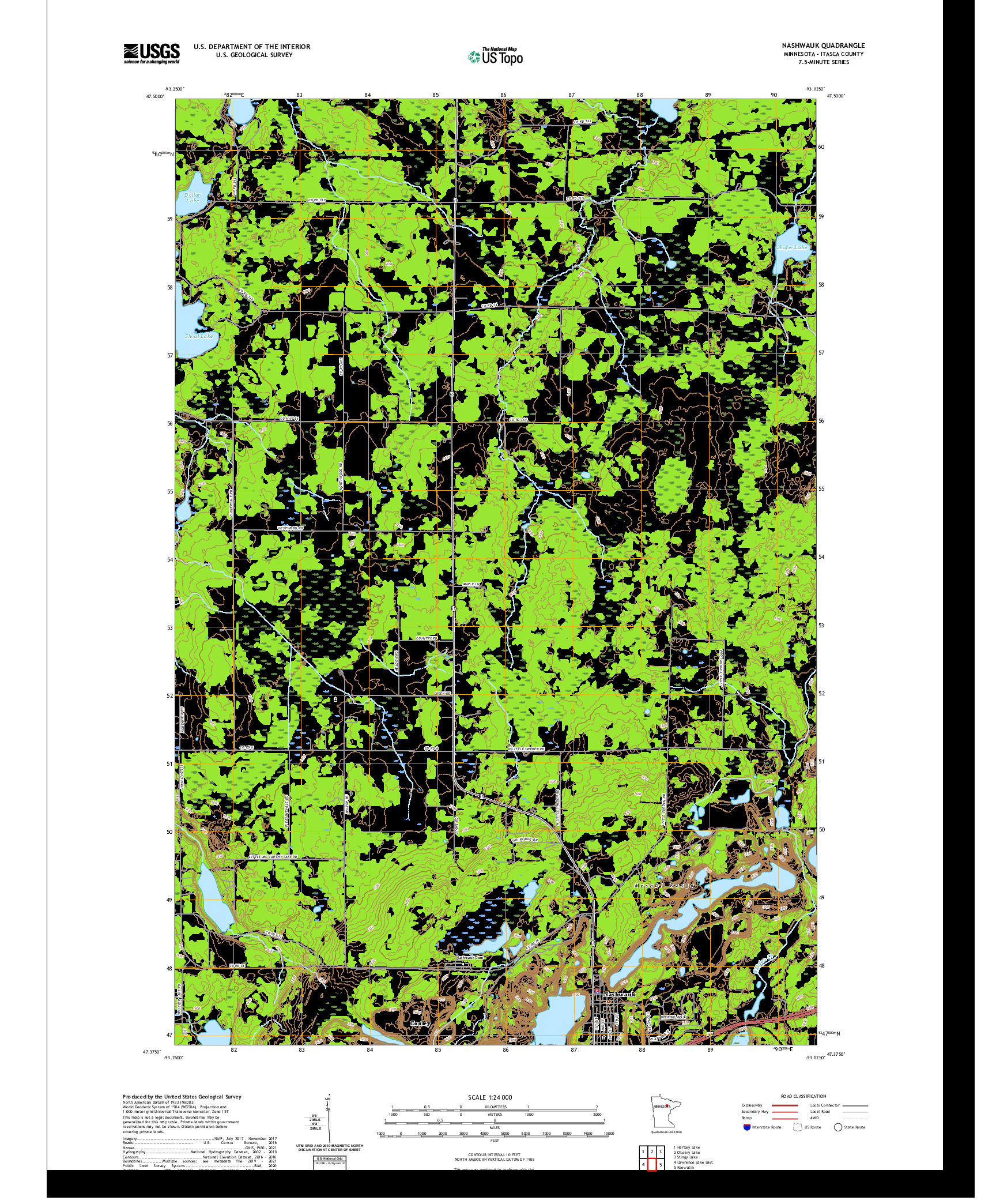 US TOPO 7.5-MINUTE MAP FOR NASHWAUK, MN