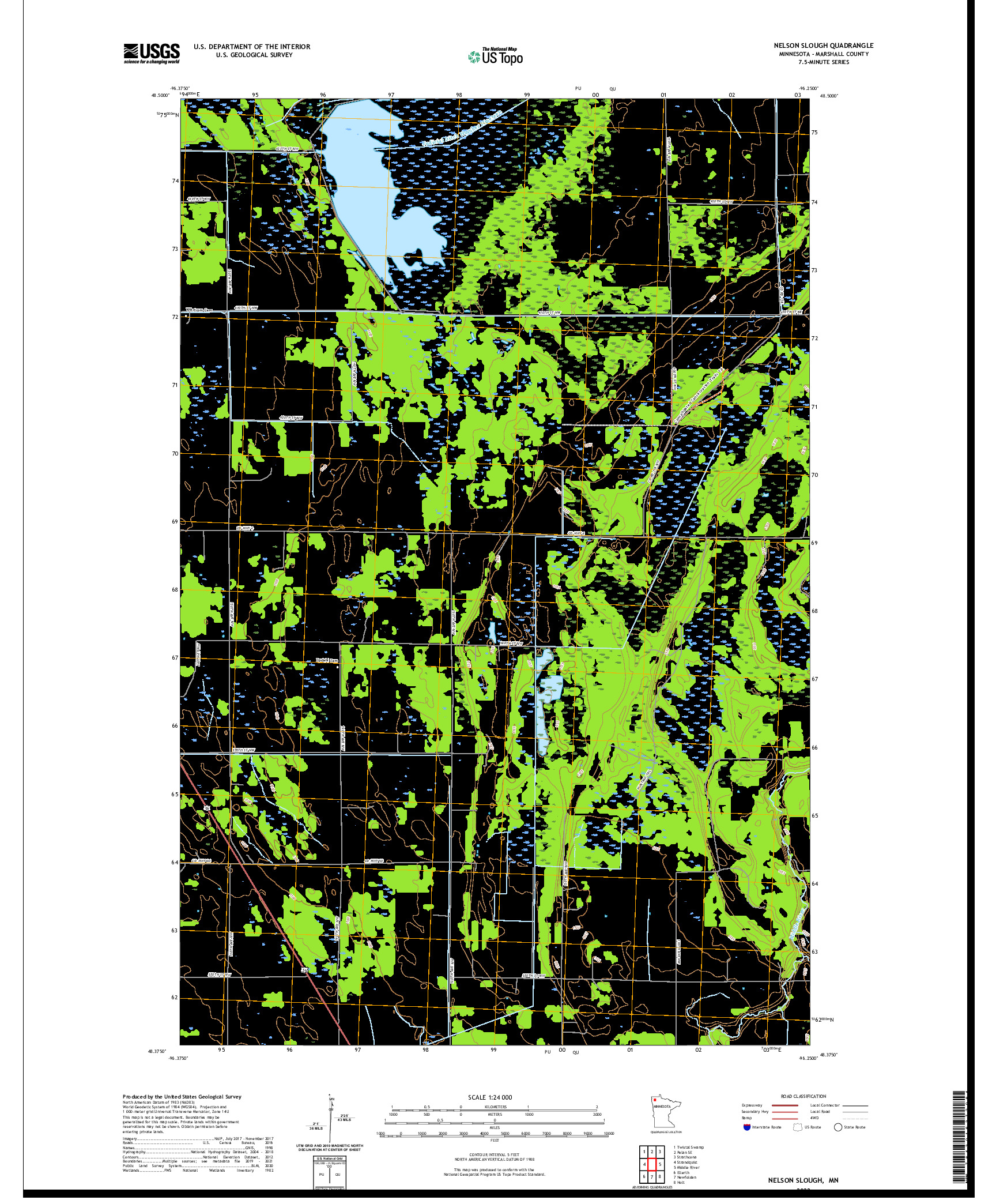 US TOPO 7.5-MINUTE MAP FOR NELSON SLOUGH, MN