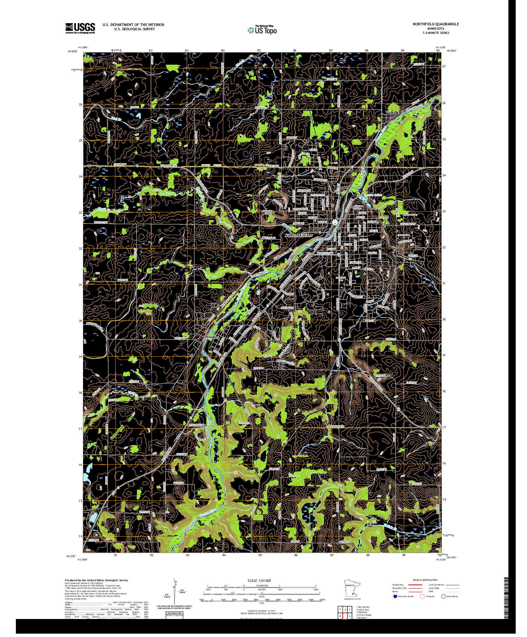 US TOPO 7.5-MINUTE MAP FOR NORTHFIELD, MN