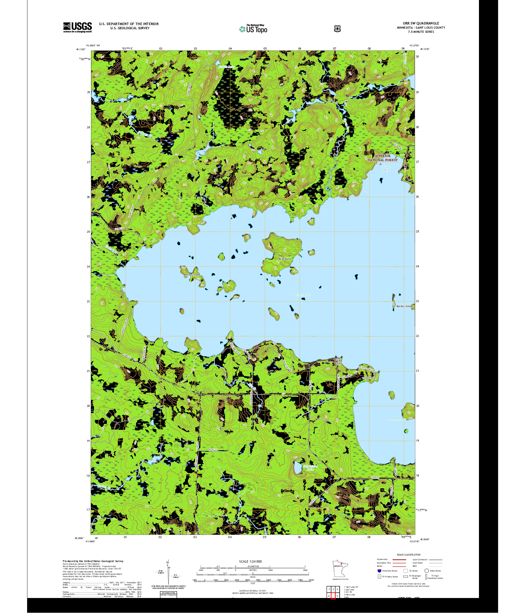 US TOPO 7.5-MINUTE MAP FOR ORR SW, MN